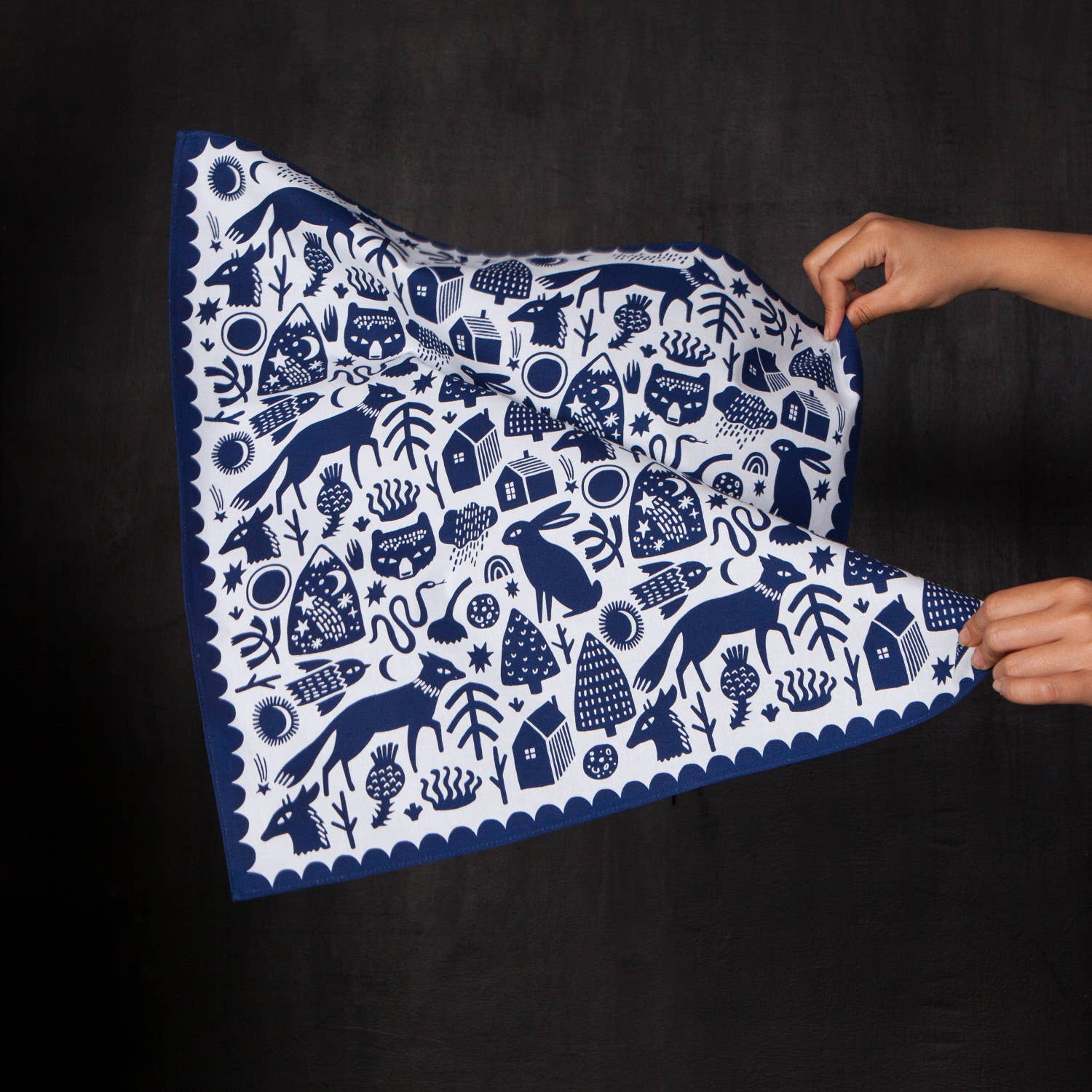 Timber Recycled Cotton Bandana | Scarf Handkerchief Neckerchief | 21"  x  21" - Image 4