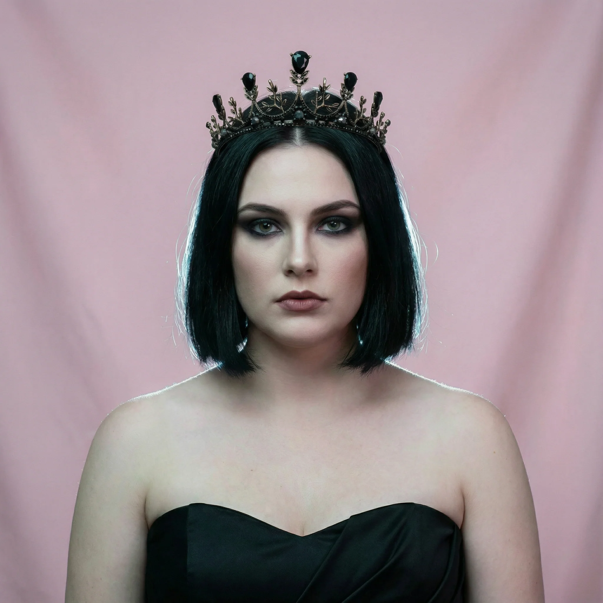 Midnight Blossom Tiara Crown in Gold with Black Gems | Dark Princess Gothic Crown Party or Bridal Hair Accessory - Image 6