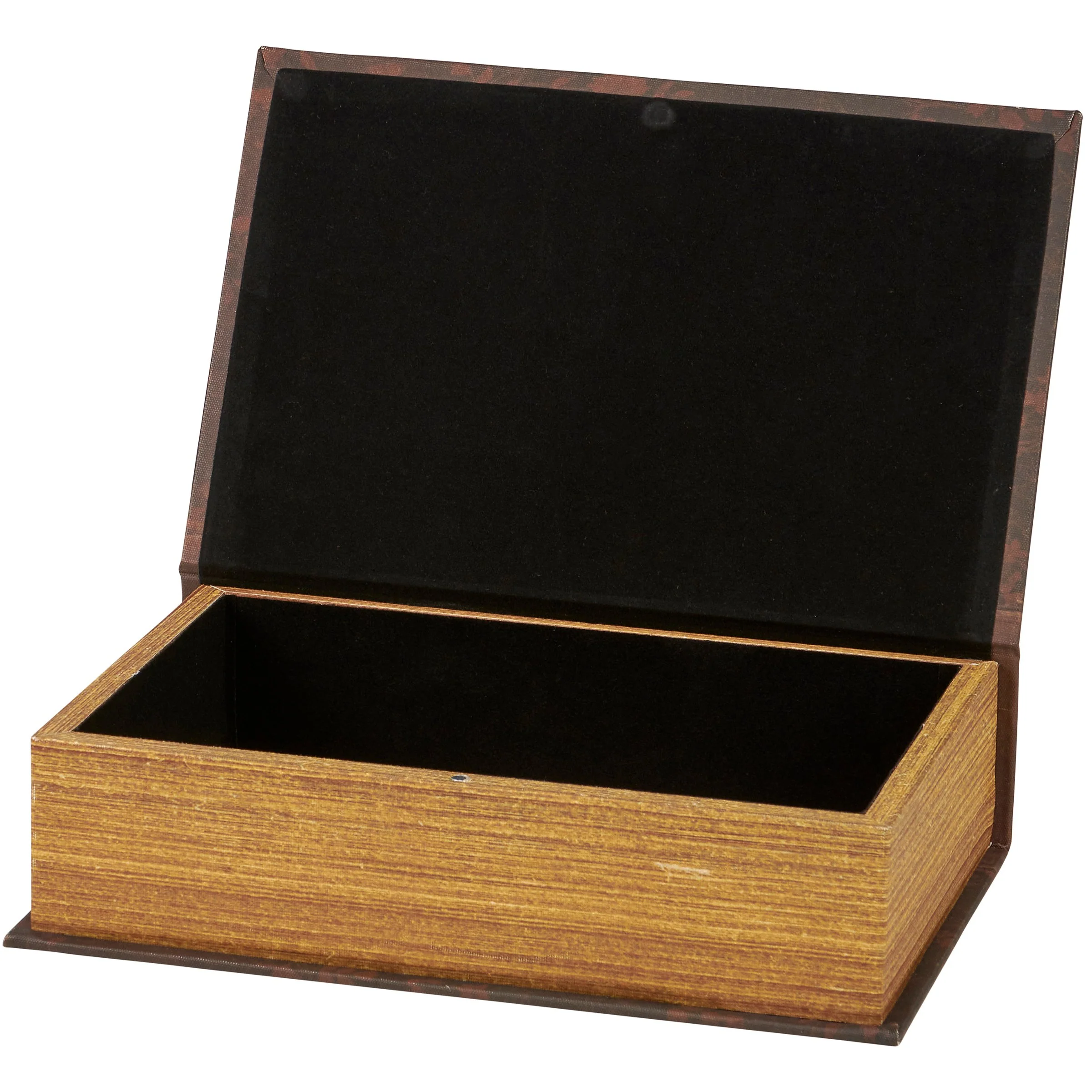 Dark Floral Velvet-Lined Canvas Book Box | 7" x 10.5" x 2.75" - Image 3