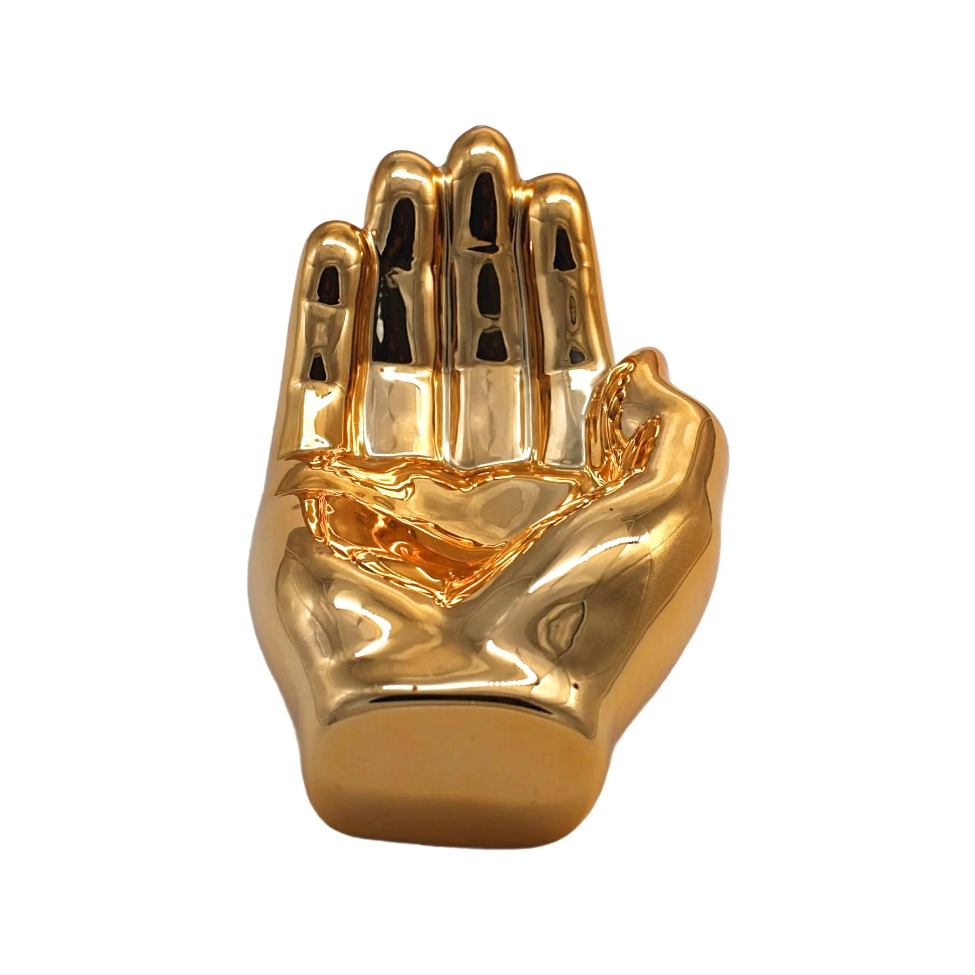 Hand Tray in Dark Gold | Ceramic Hand Catchall Tray | 7.5" - Image 2