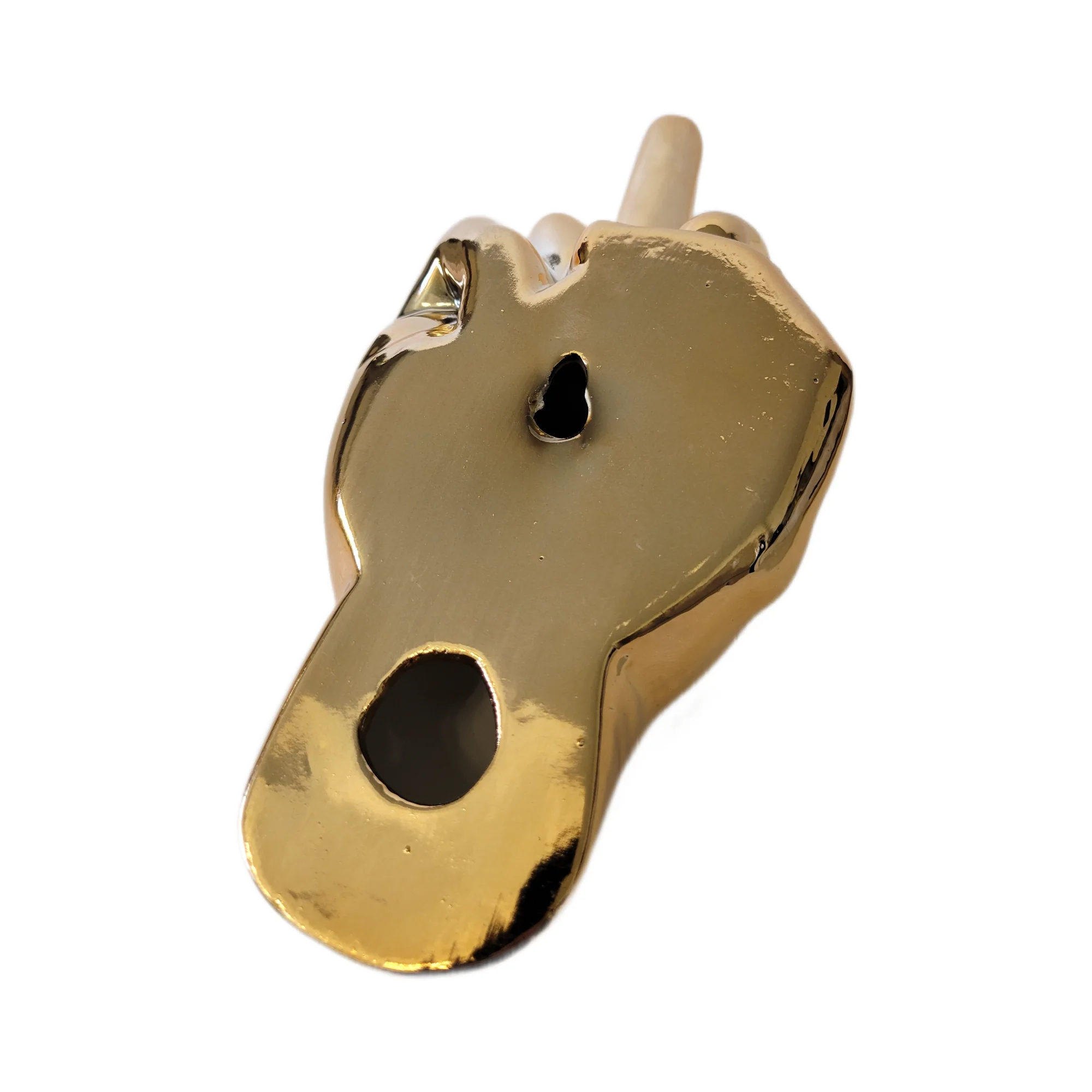 Dark Gold Middle Finger Wall Mount Sculpture | Bronze Hand Wall Art | 8.5" Tall - Image 7
