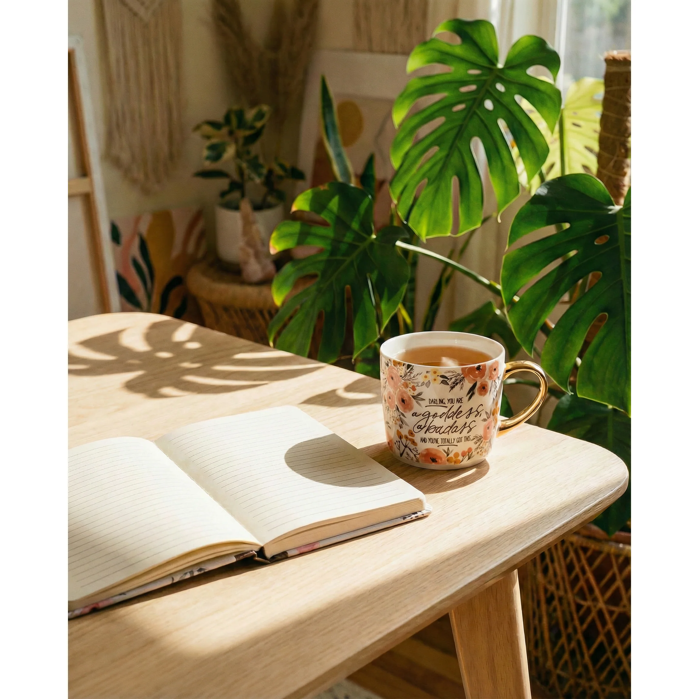 Darling You Are A Goddess A Badass Cozy Gold Handle Mug | Stoneware Coffee Tea Cup | 15oz - Image 7