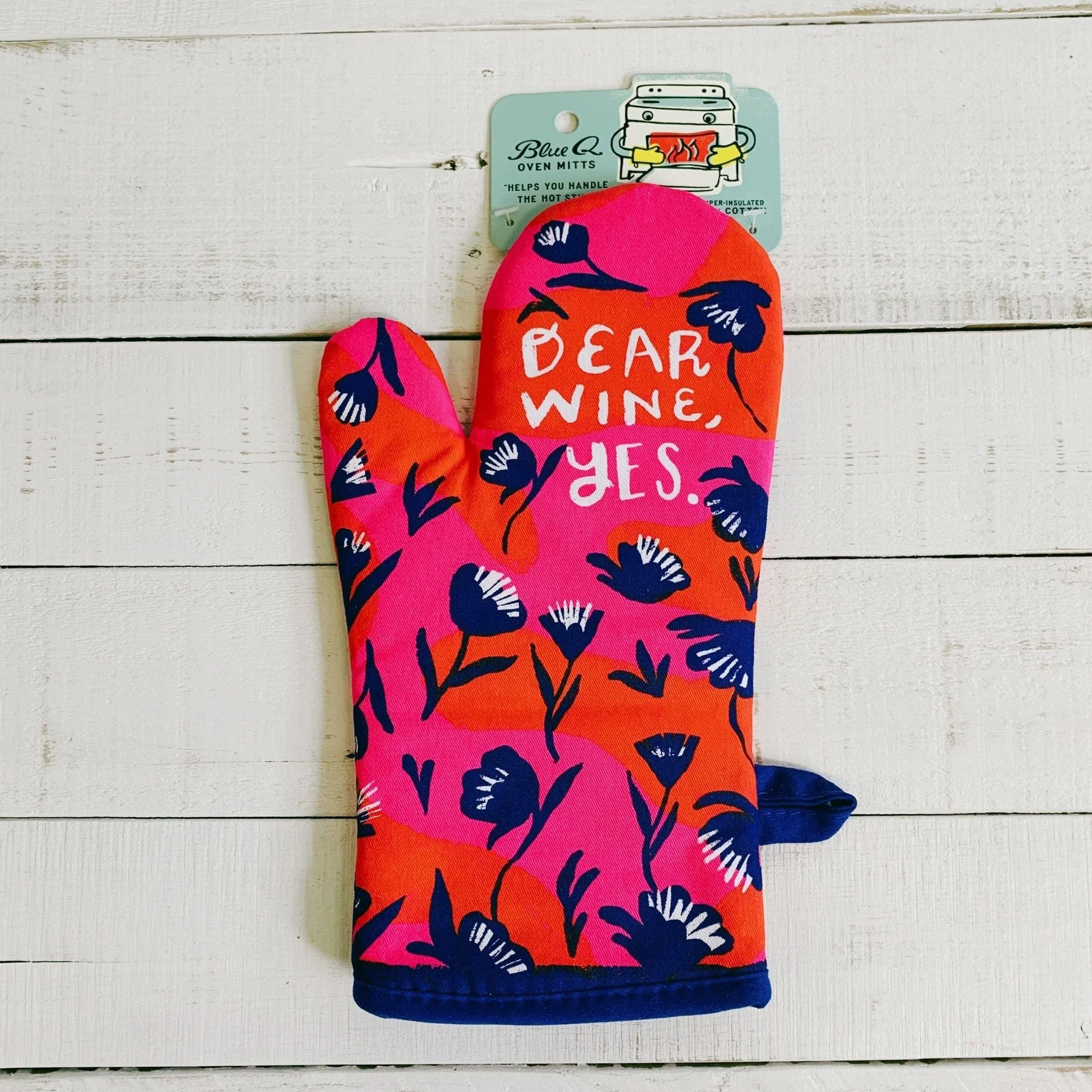 Dear Wine, Yes Thermal Oven Mitt | Kitchen Thermal Single Pot Holder | BlueQ at GetBullish - Image 6