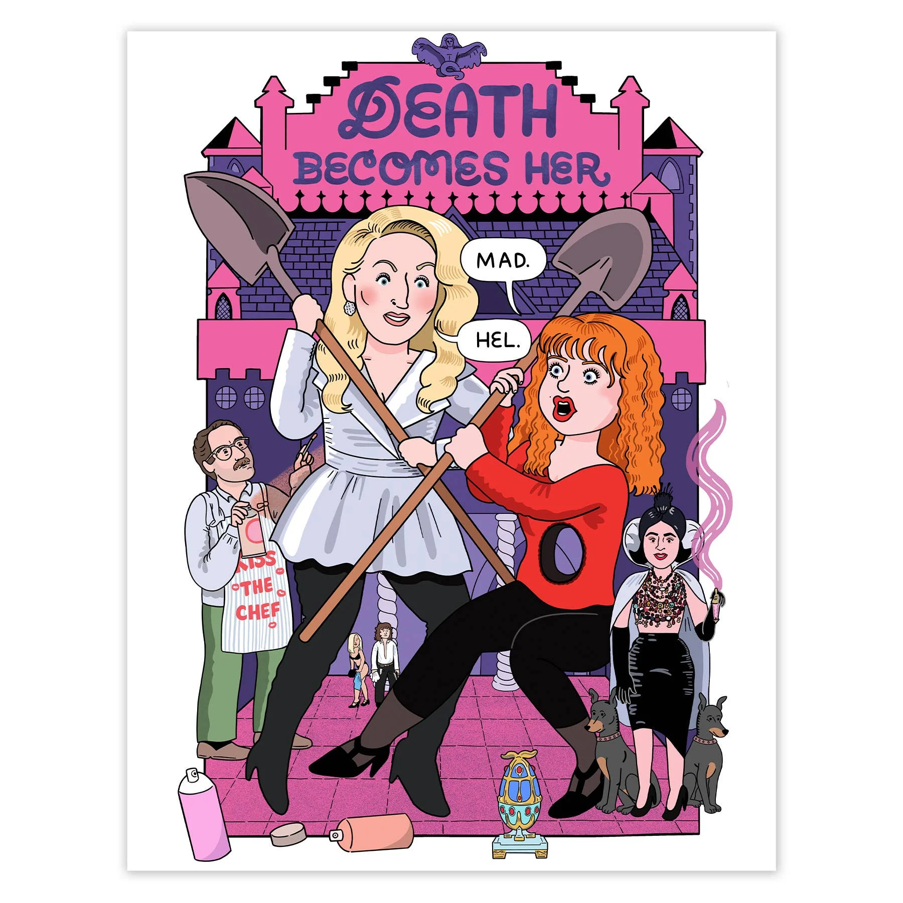 Death Becomes Her Art Print Movie Poster | Colored Illustrated Wall Decor | 8.5 x 11" Unframed
