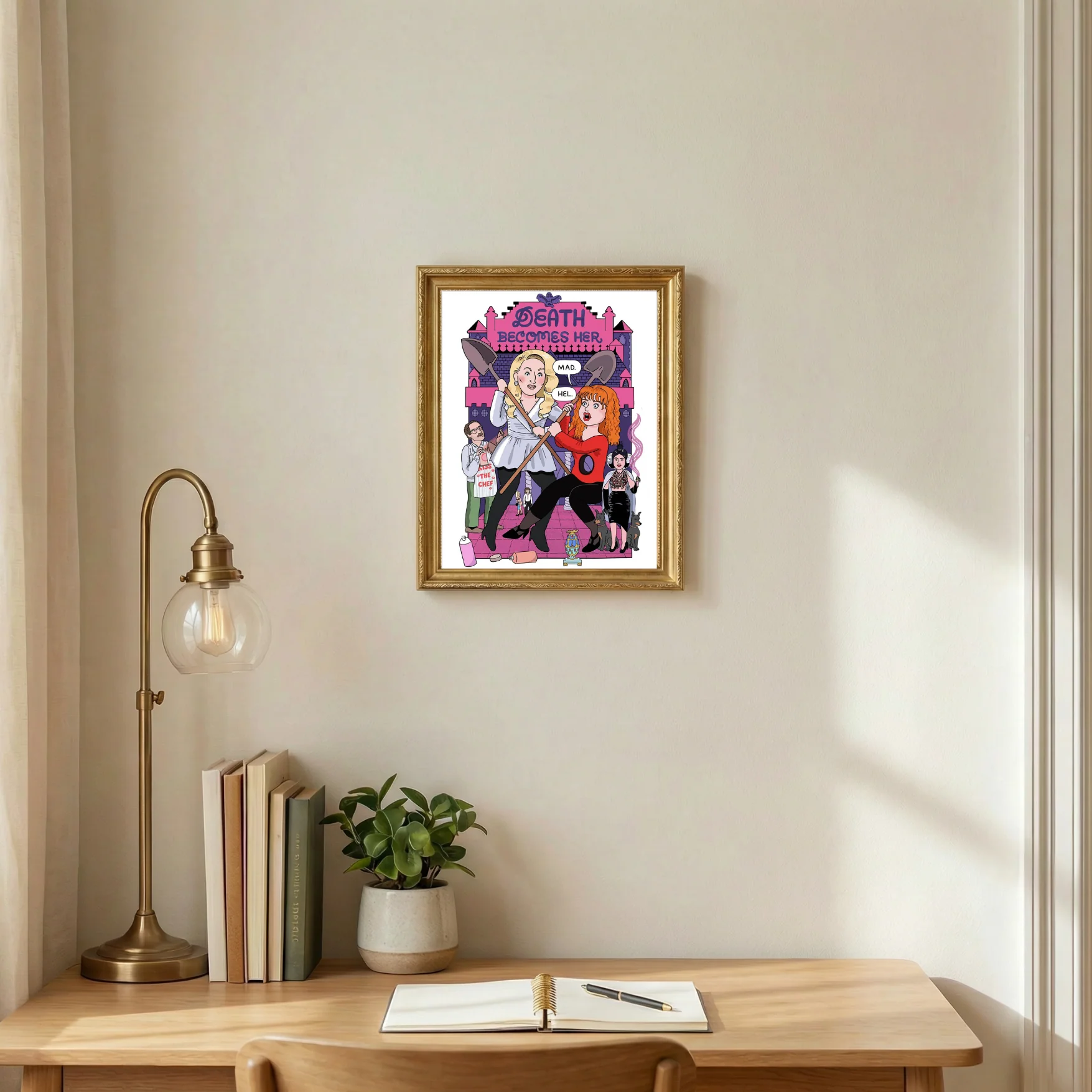 Death Becomes Her Art Print Movie Poster | Colored Illustrated Wall Decor | 8.5 x 11" Unframed - Image 2