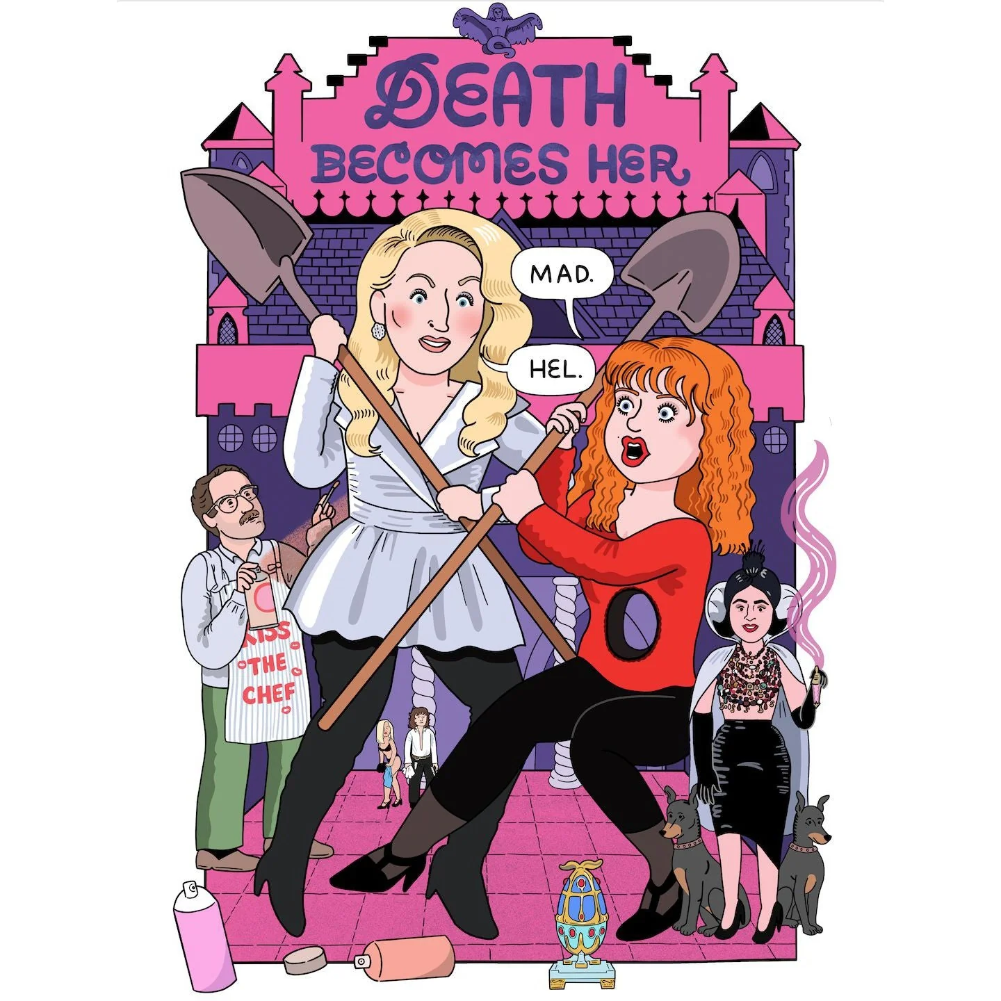 Death Becomes Her Art Print Movie Poster | Colored Illustrated Wall Decor | 8.5 x 11" Unframed - Image 3