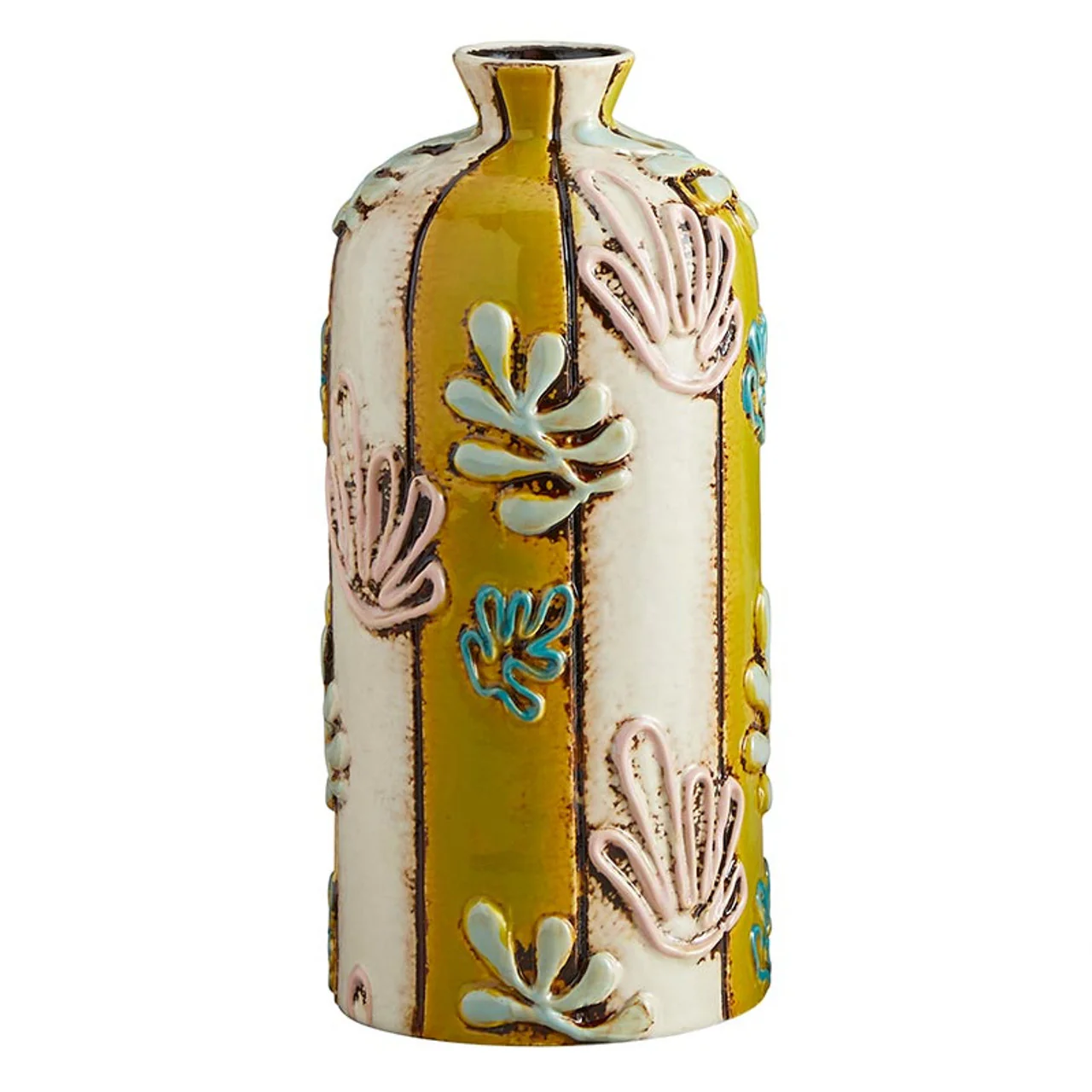 Deep Sea Ceramic Vase | Decorative Flower Bud Holder | 4" x 8"