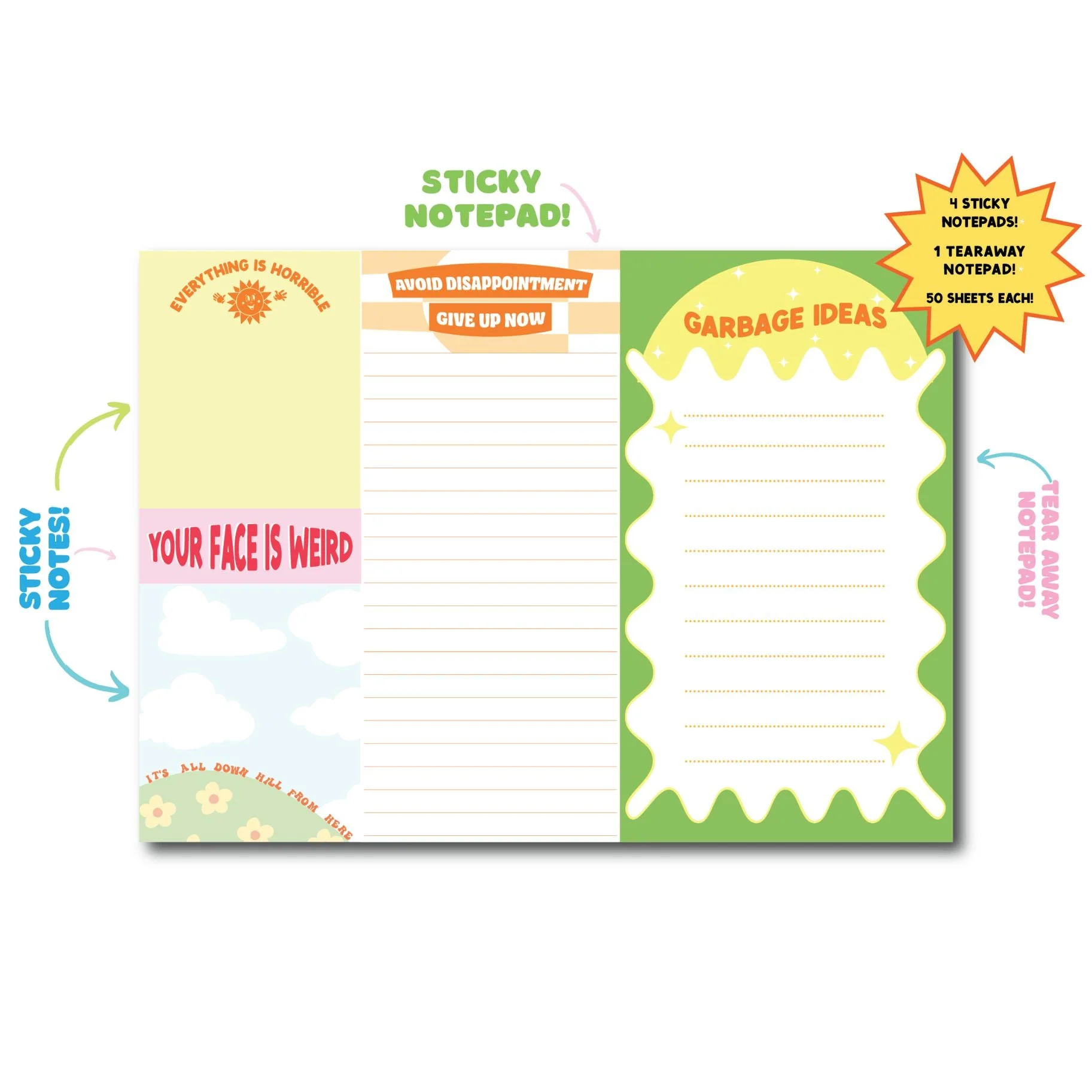 Fun Club Demotivational Notepad Set | 5 Notepads in One Giftable Set - Image 4