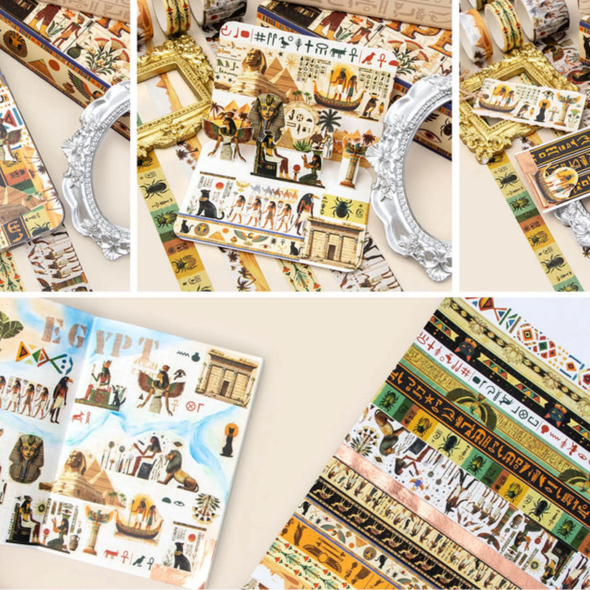 Desert Oath Egyptian Washi Tape Set | 16 Rolls Ancient Egypt Decorative Craft Tape for Journals & Scrapbooking - Image 8