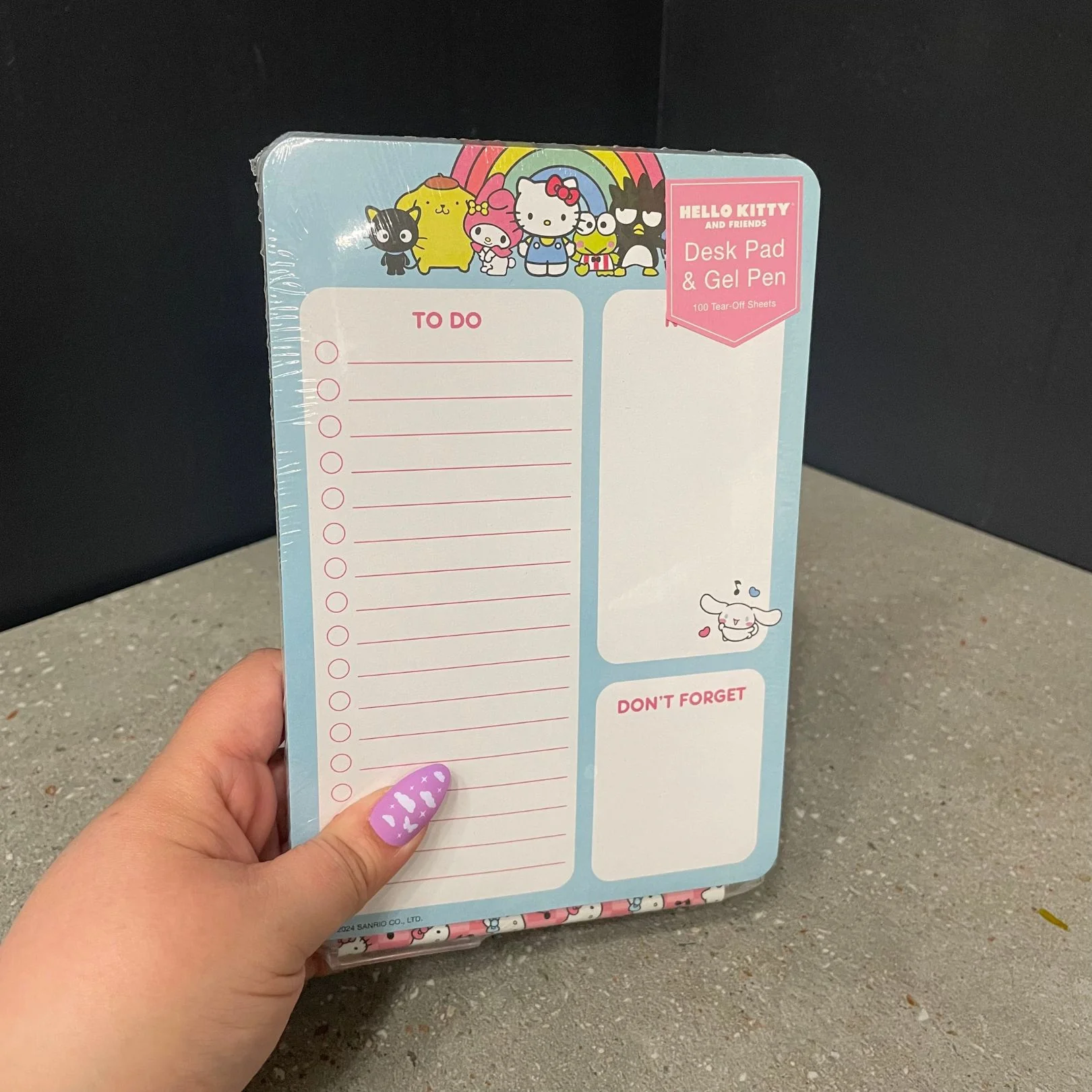 Desk Pad with Pen Hello Kitty and Friends Rainbow Fun Set | Cute Hello Kitty Stationery Gift Set - Image 3
