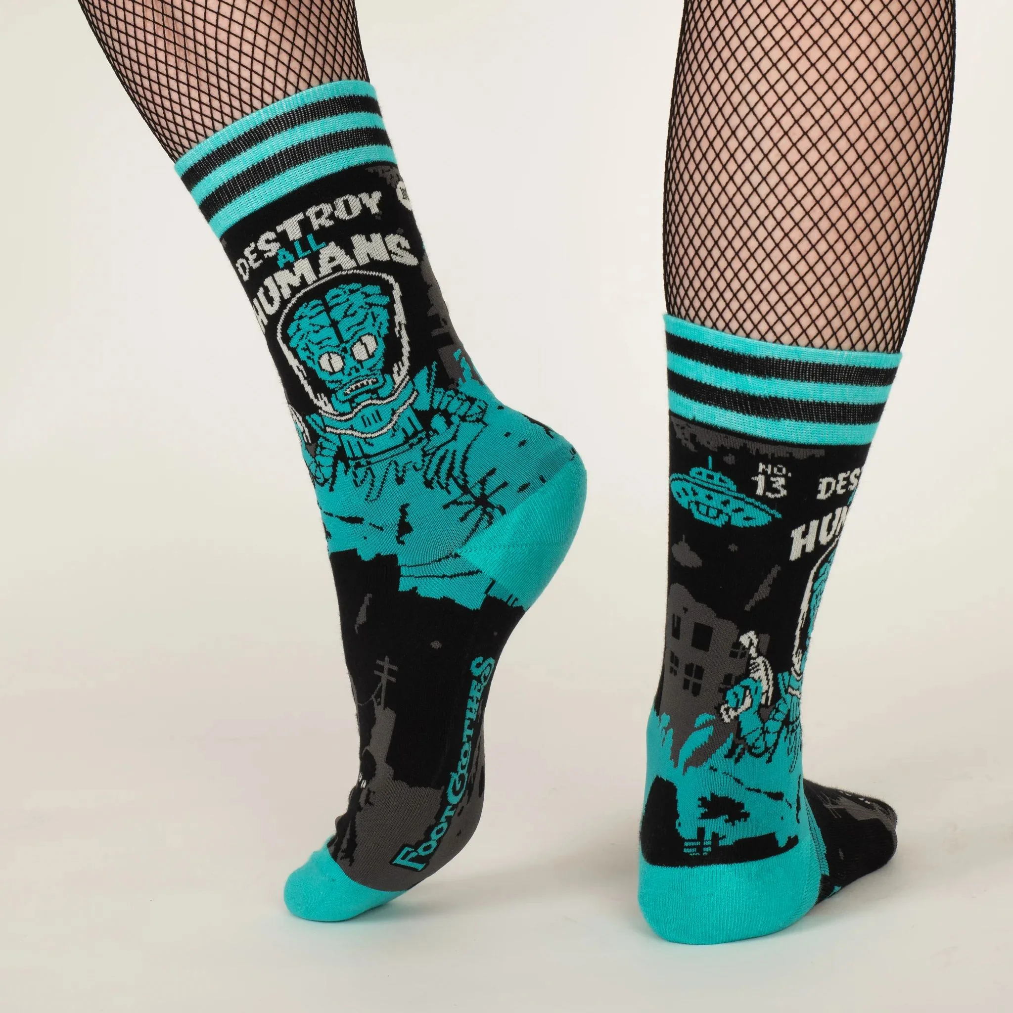 Destroy All Humans Crew Socks | Alien Horror Themed Socks - Image 10