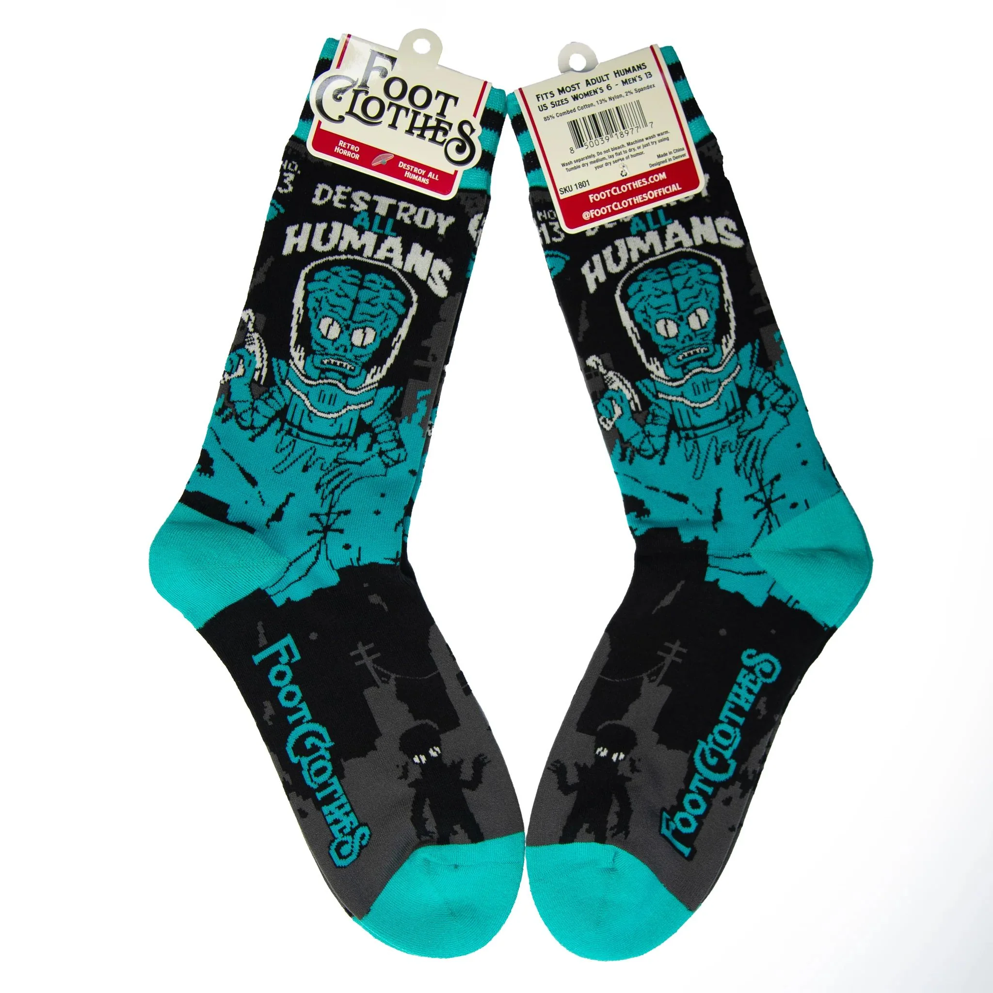 Destroy All Humans Crew Socks | Alien Horror Themed Socks - Image 15