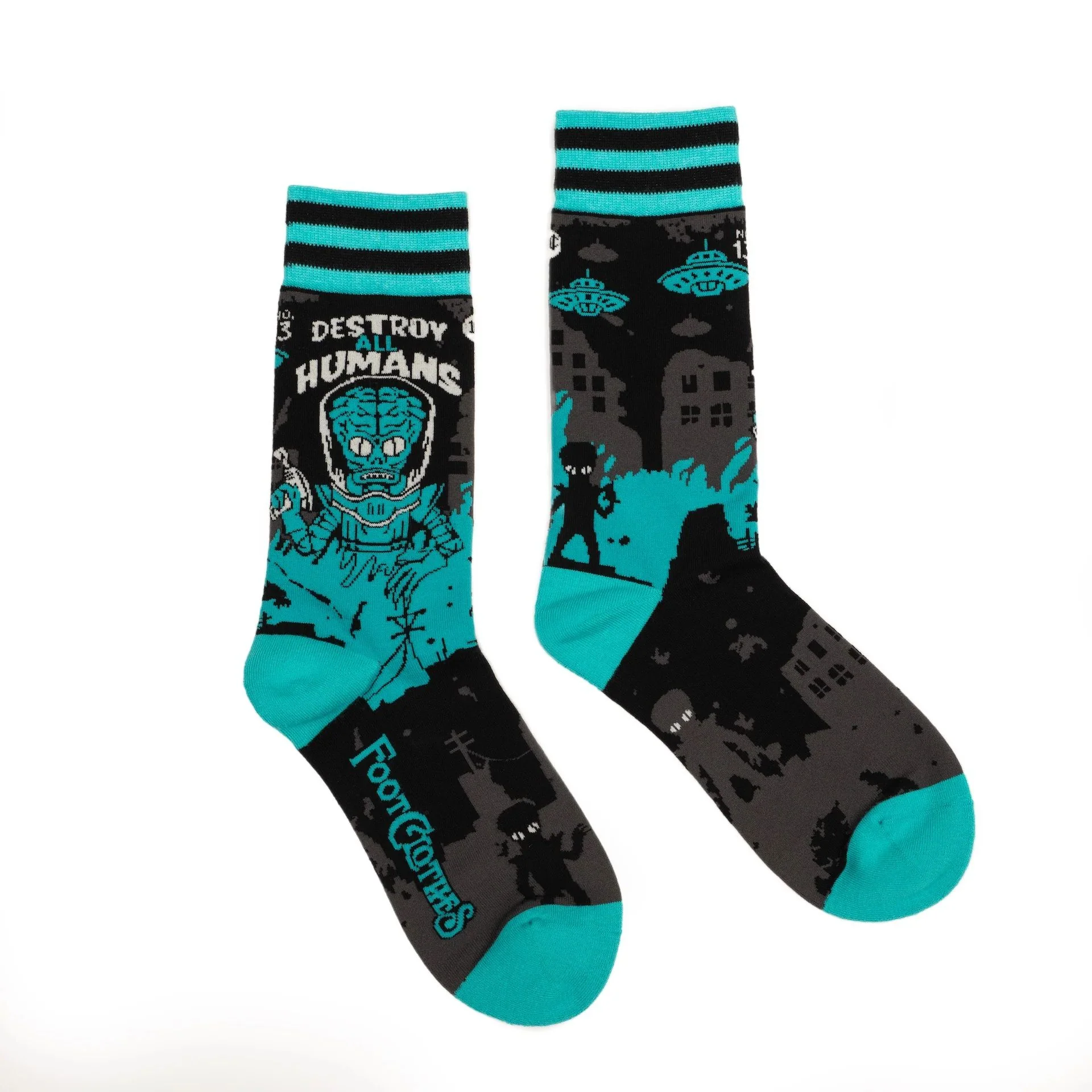 Destroy All Humans Crew Socks | Alien Horror Themed Socks - Image 2