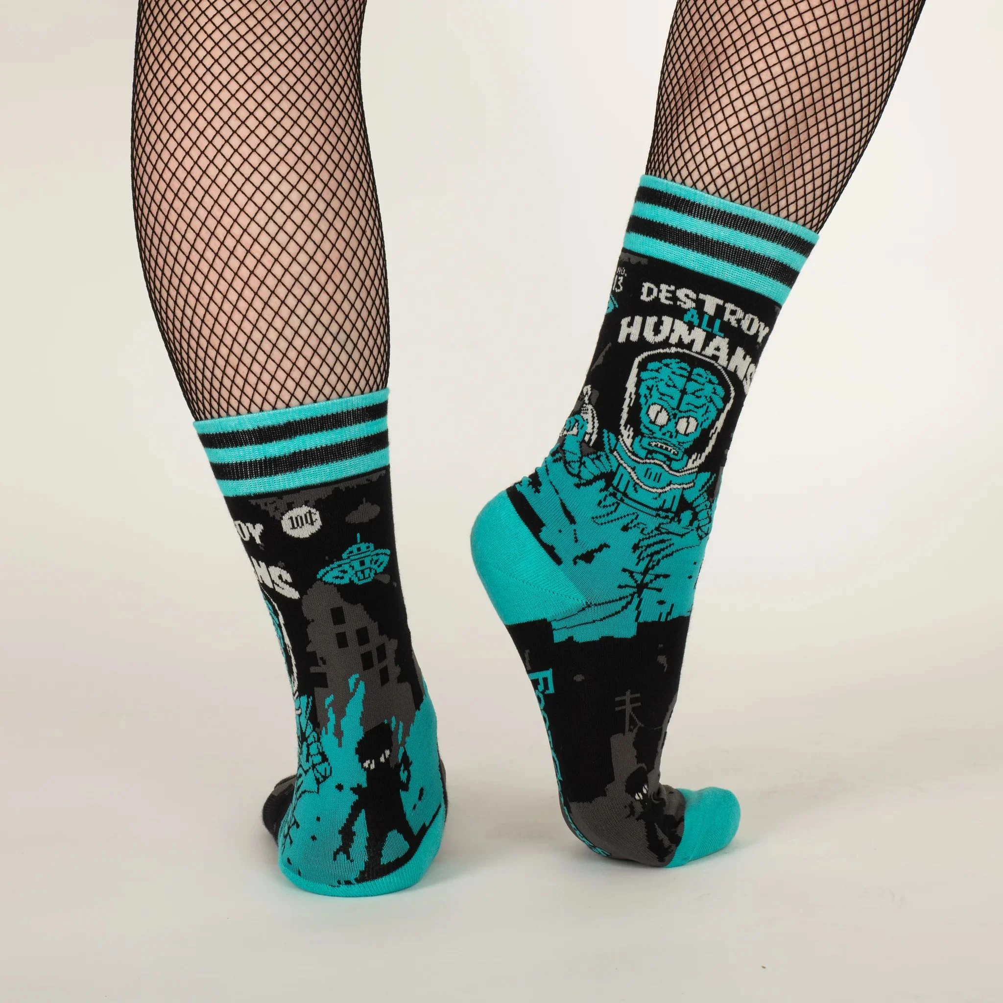 Destroy All Humans Crew Socks | Alien Horror Themed Socks - Image 3