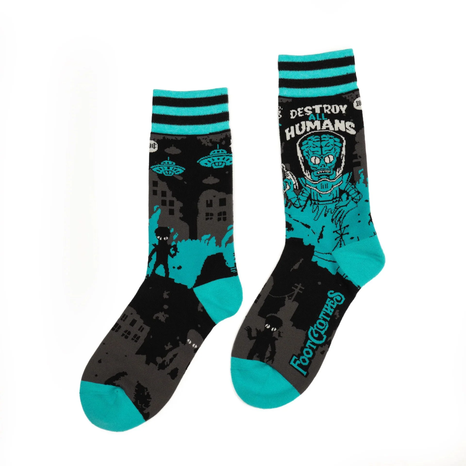 Destroy All Humans Crew Socks | Alien Horror Themed Socks - Image 4