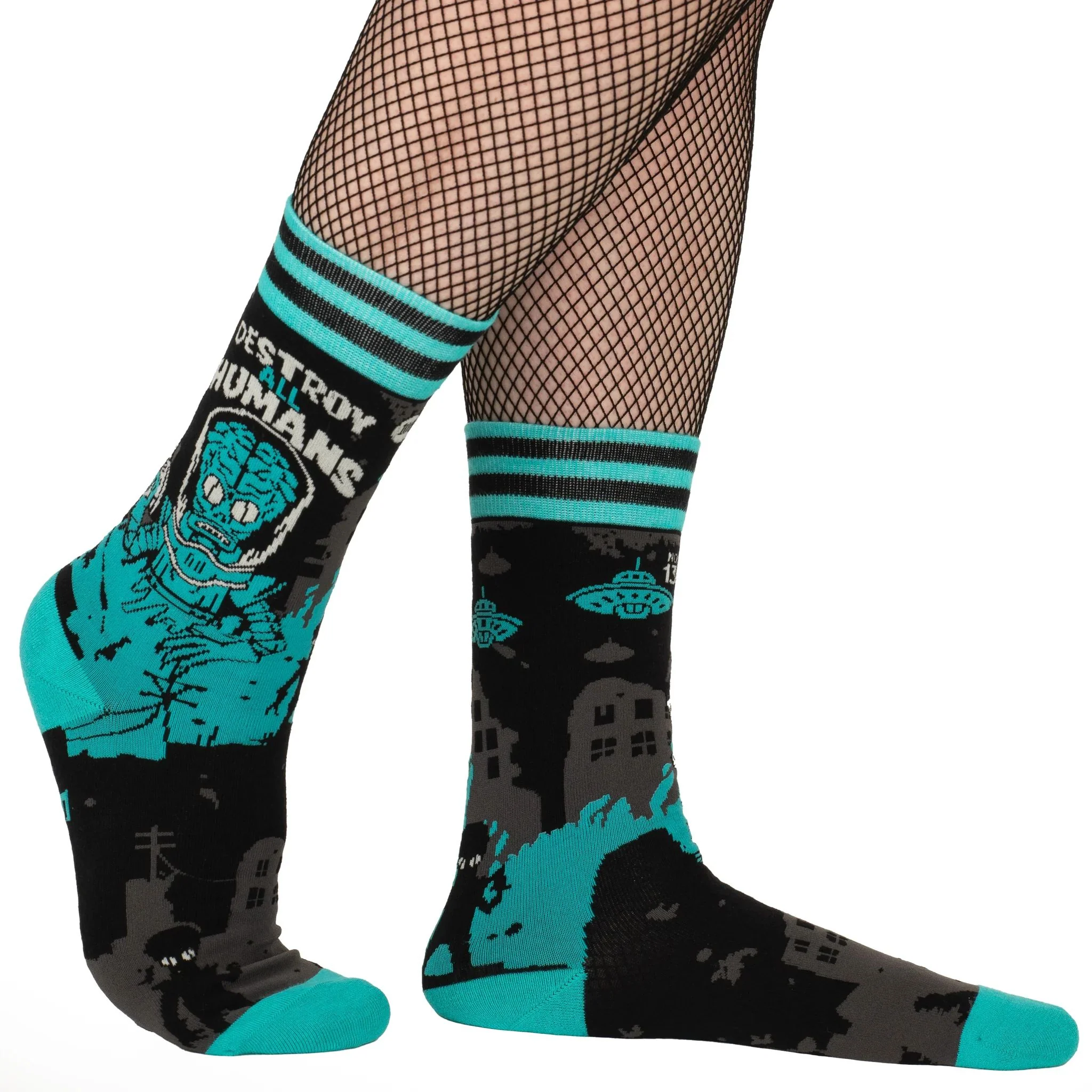 Destroy All Humans Crew Socks | Alien Horror Themed Socks - Image 5