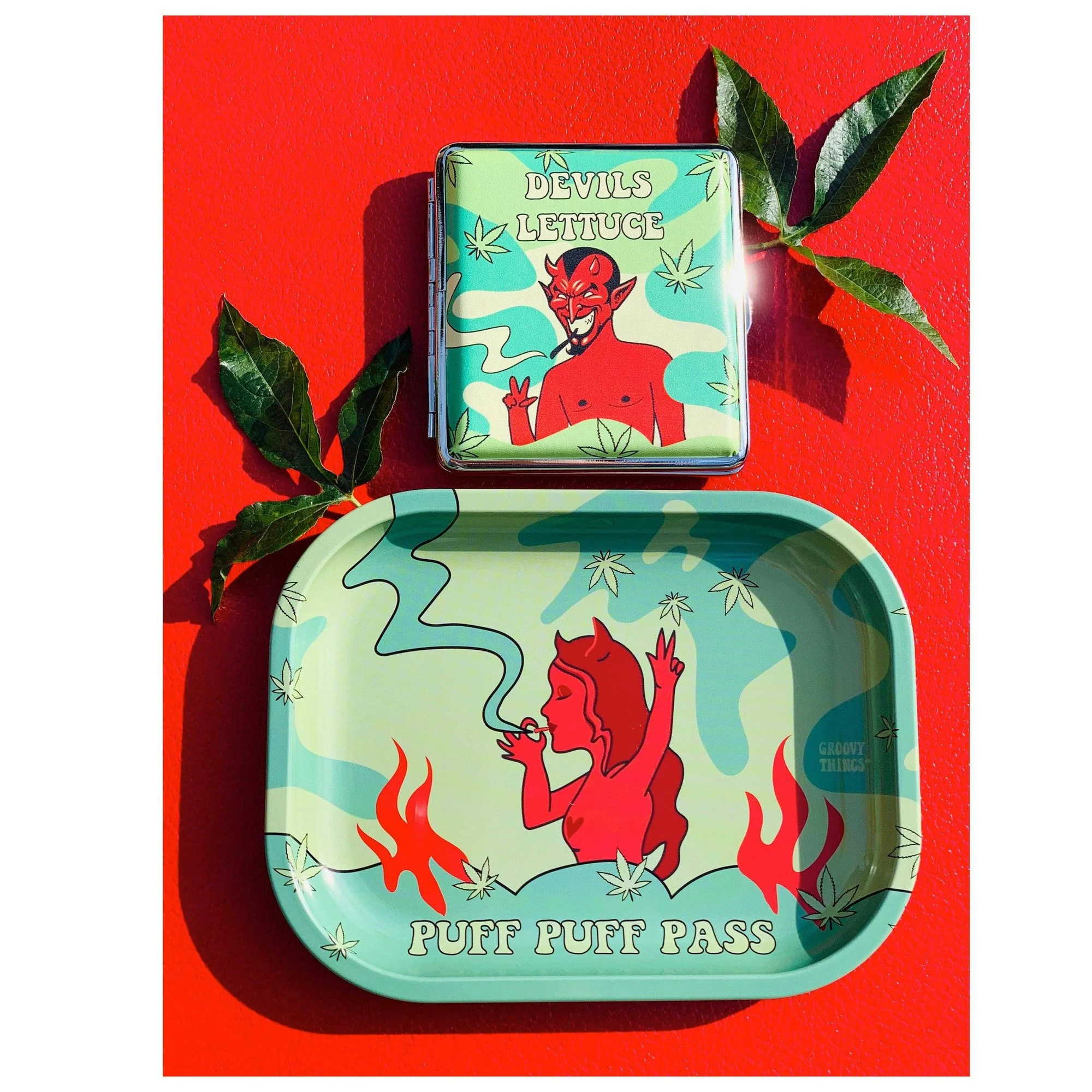 Devil's Puff Puff Pass Rolling Tray | Metal | 7" x 5.5" - Image 5