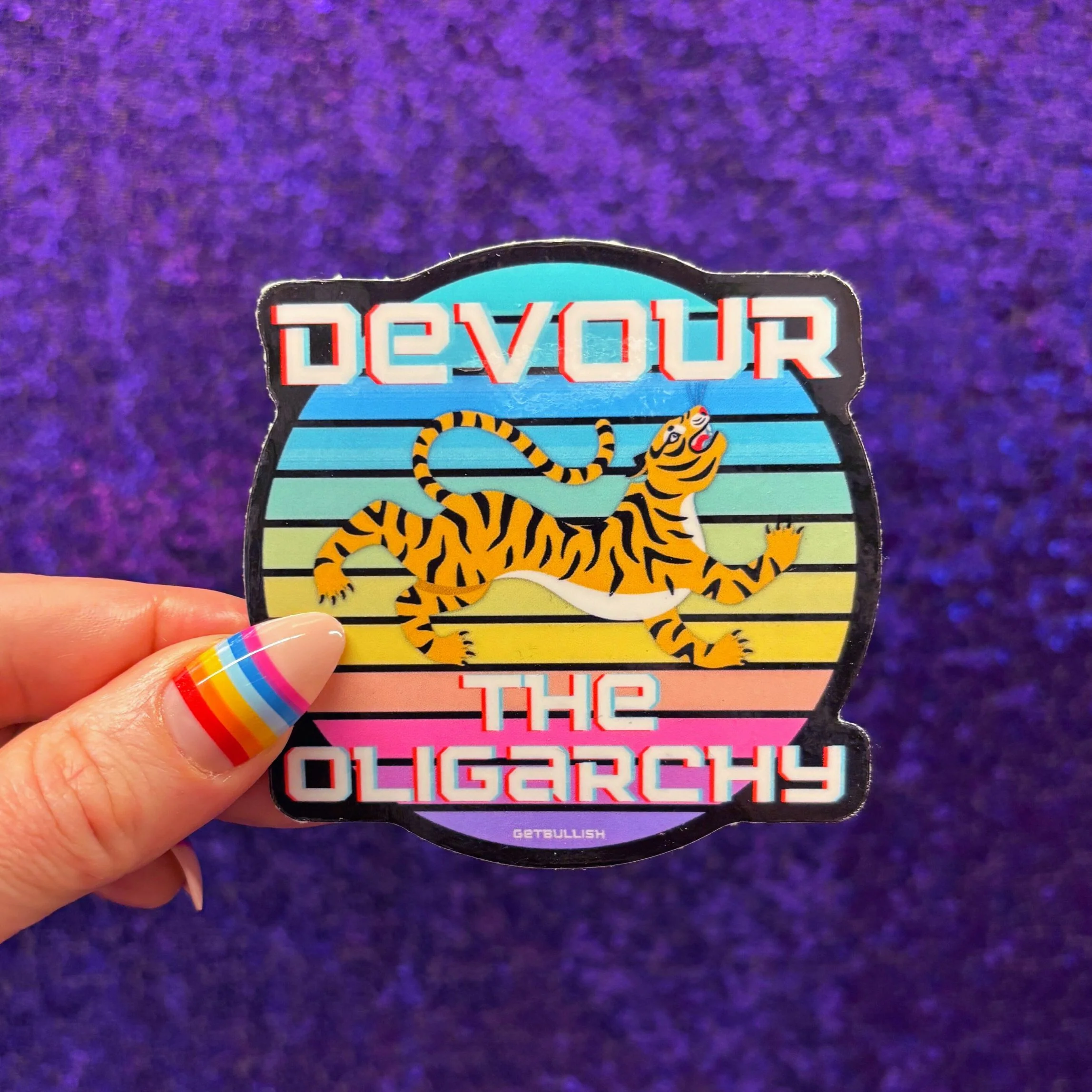 Devour The Oligarchy Sticker | Vinyl Die Cut Decal - Image 3