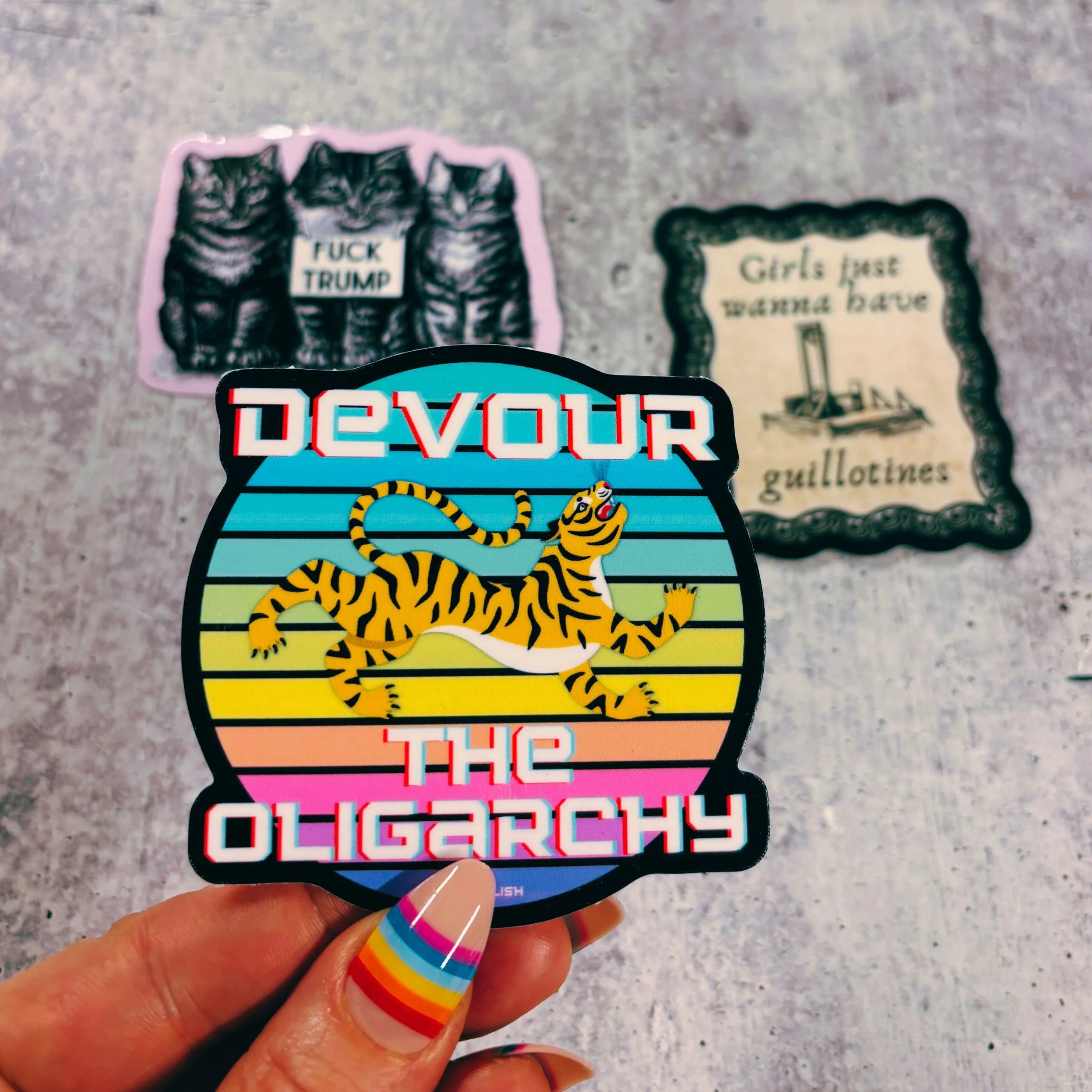 Devour The Oligarchy Sticker | Vinyl Die Cut Decal - Image 4