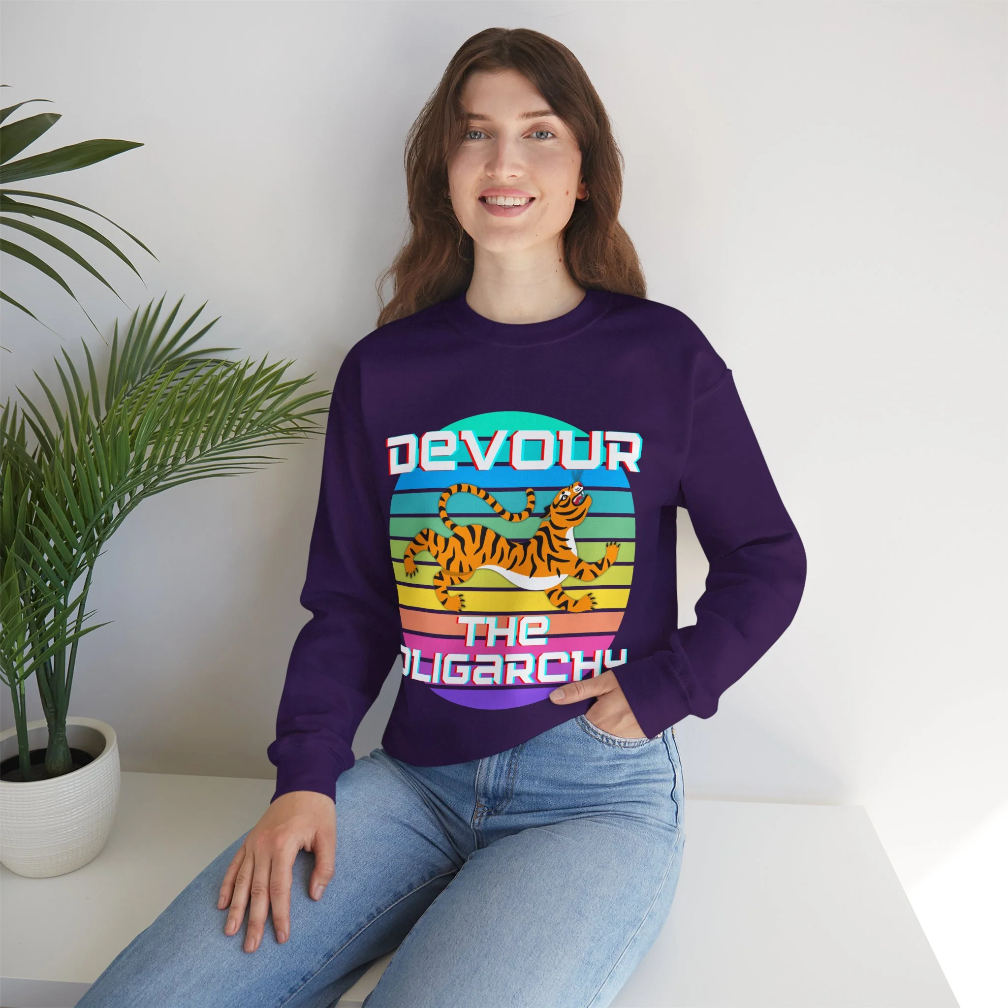 Devour the Oligarchy Unisex Heavy Blend™ Crewneck Sweatshirt | Funny Political Pullover [Sizes S-5X] - Image 10