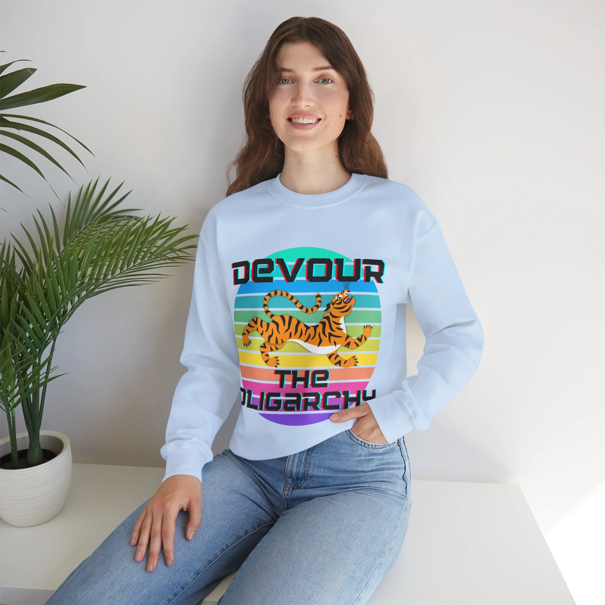 Devour the Oligarchy Unisex Heavy Blend™ Crewneck Sweatshirt | Funny Political Pullover [Sizes S-5X] - Image 13
