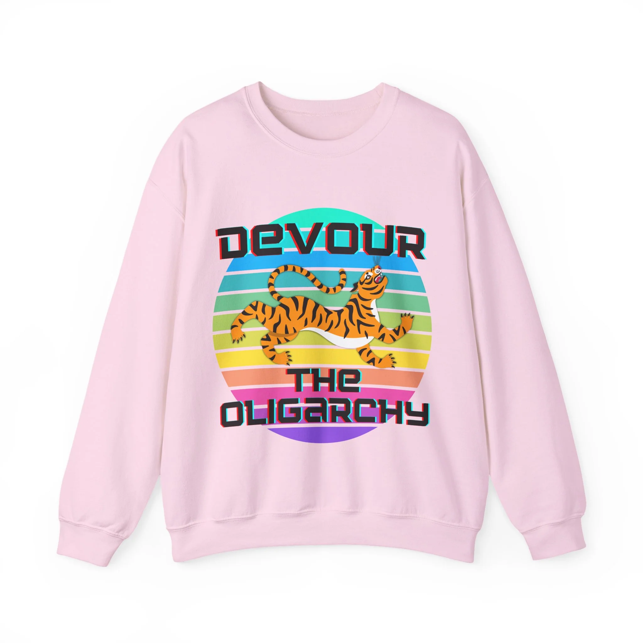 Devour the Oligarchy Unisex Heavy Blend™ Crewneck Sweatshirt | Funny Political Pullover [Sizes S-5X] - Image 3