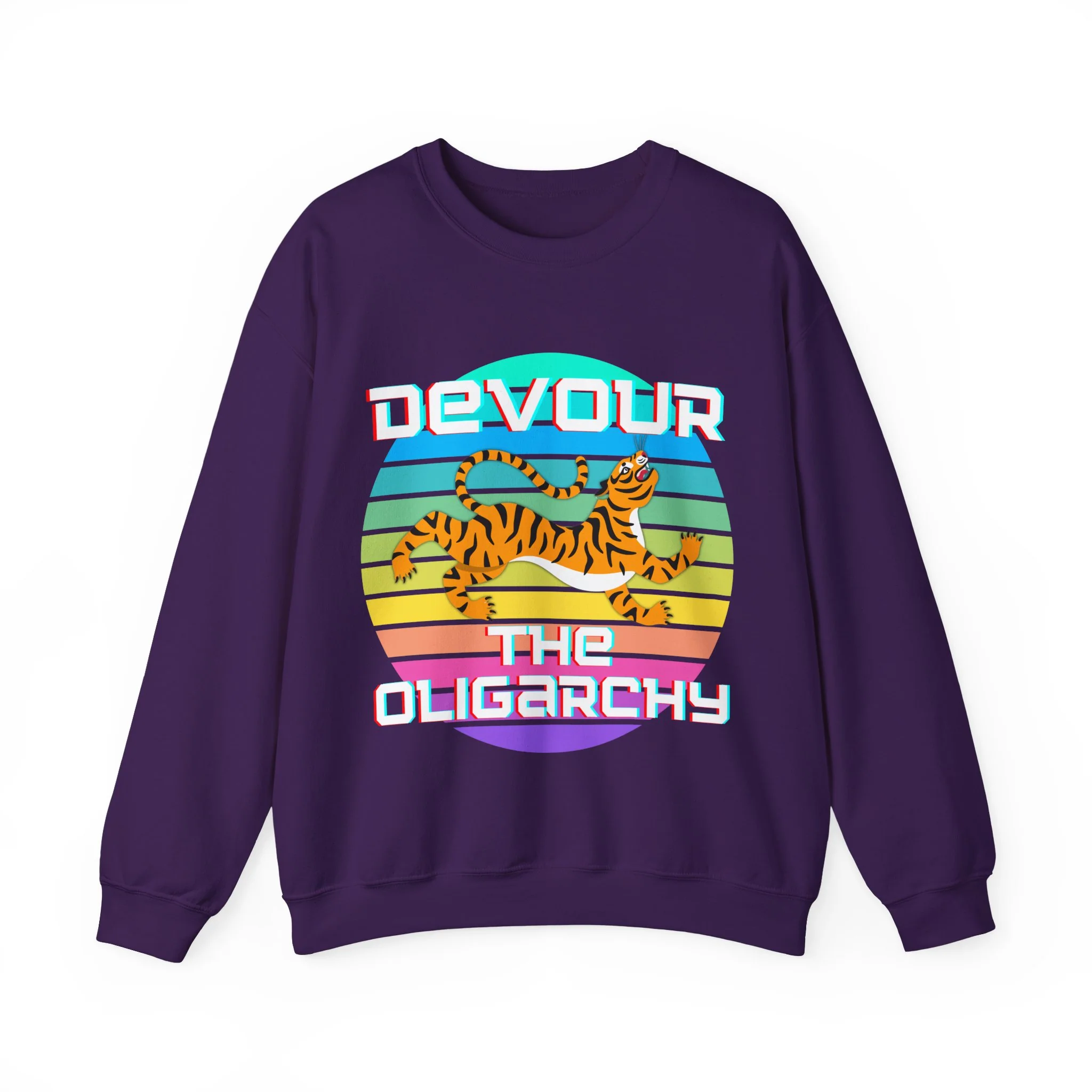 Devour the Oligarchy Unisex Heavy Blend™ Crewneck Sweatshirt | Funny Political Pullover [Sizes S-5X] - Image 4