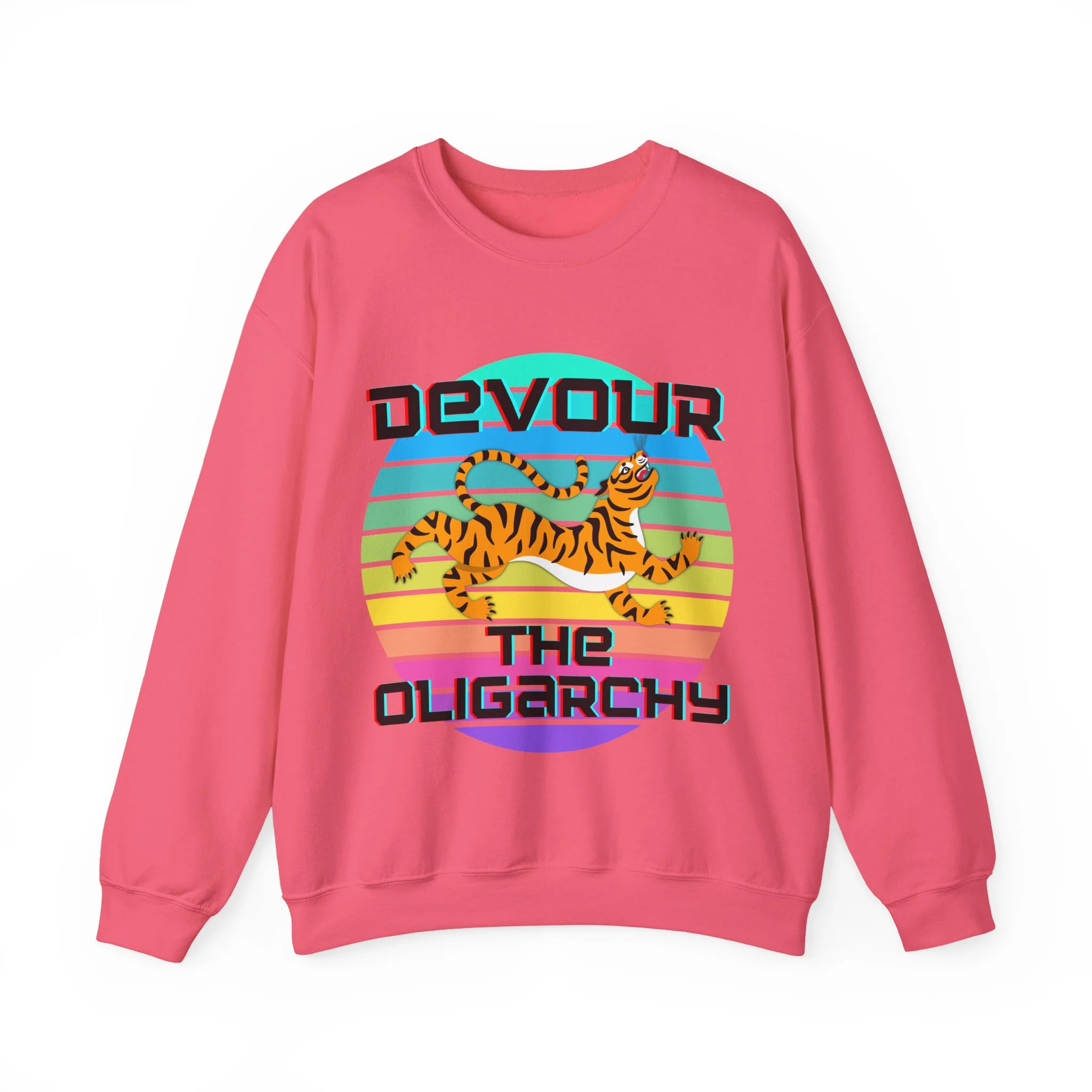 Devour the Oligarchy Unisex Heavy Blend™ Crewneck Sweatshirt | Funny Political Pullover [Sizes S-5X] - Image 5