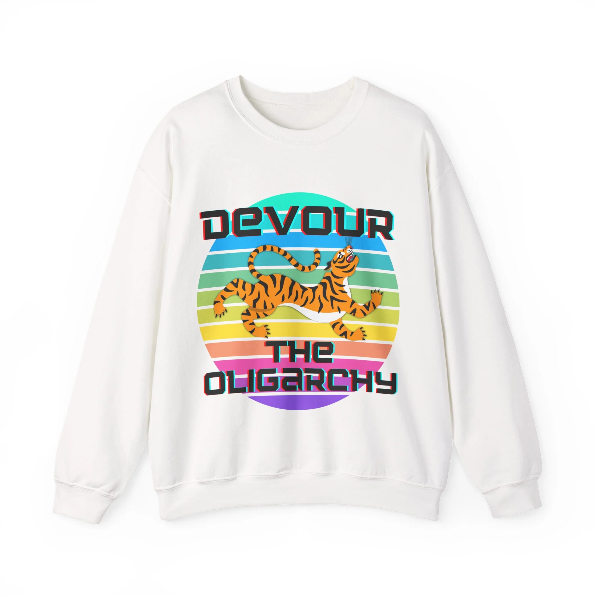 Devour the Oligarchy Unisex Heavy Blend™ Crewneck Sweatshirt | Funny Political Pullover [Sizes S-5X] - Image 6