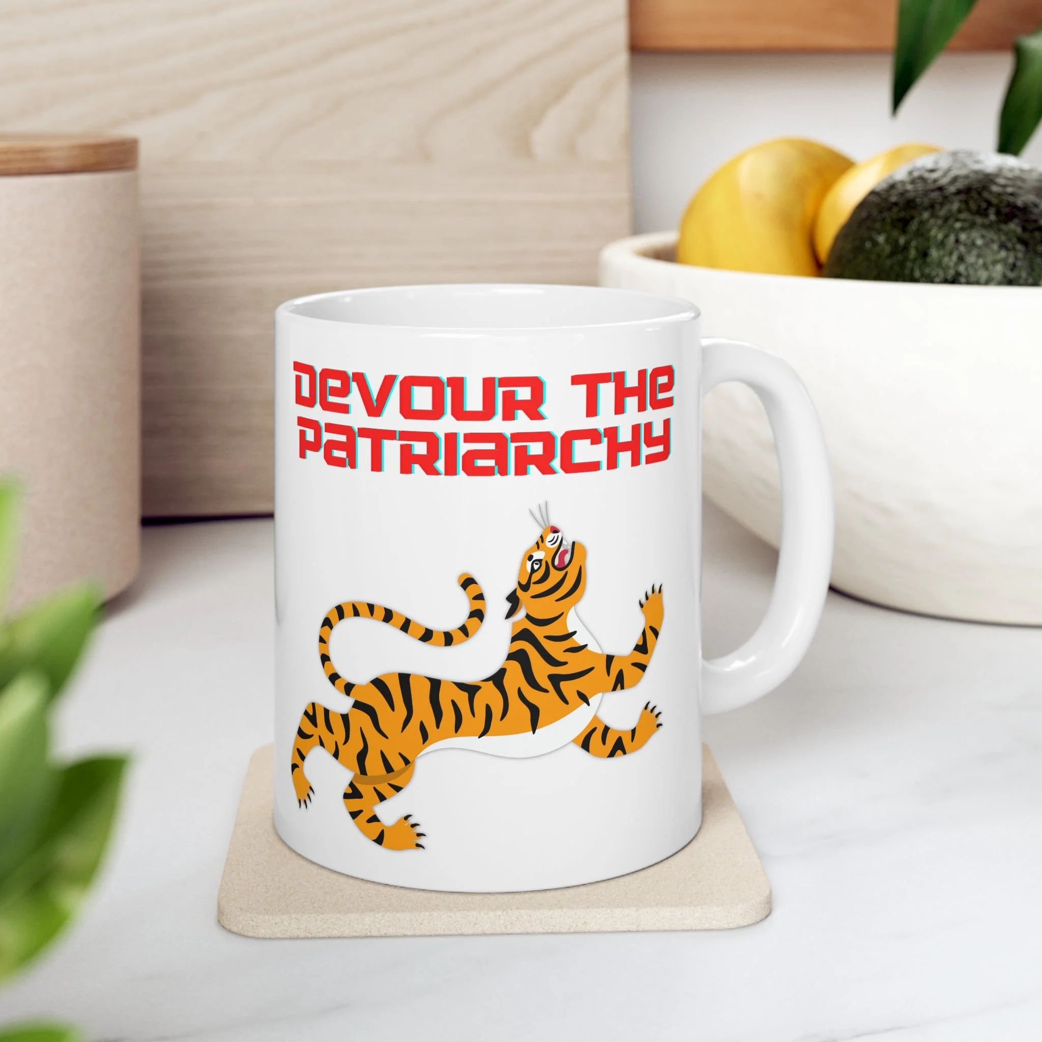 Devour the Patriarchy Feminist 🐅 Ceramic Mug 11oz