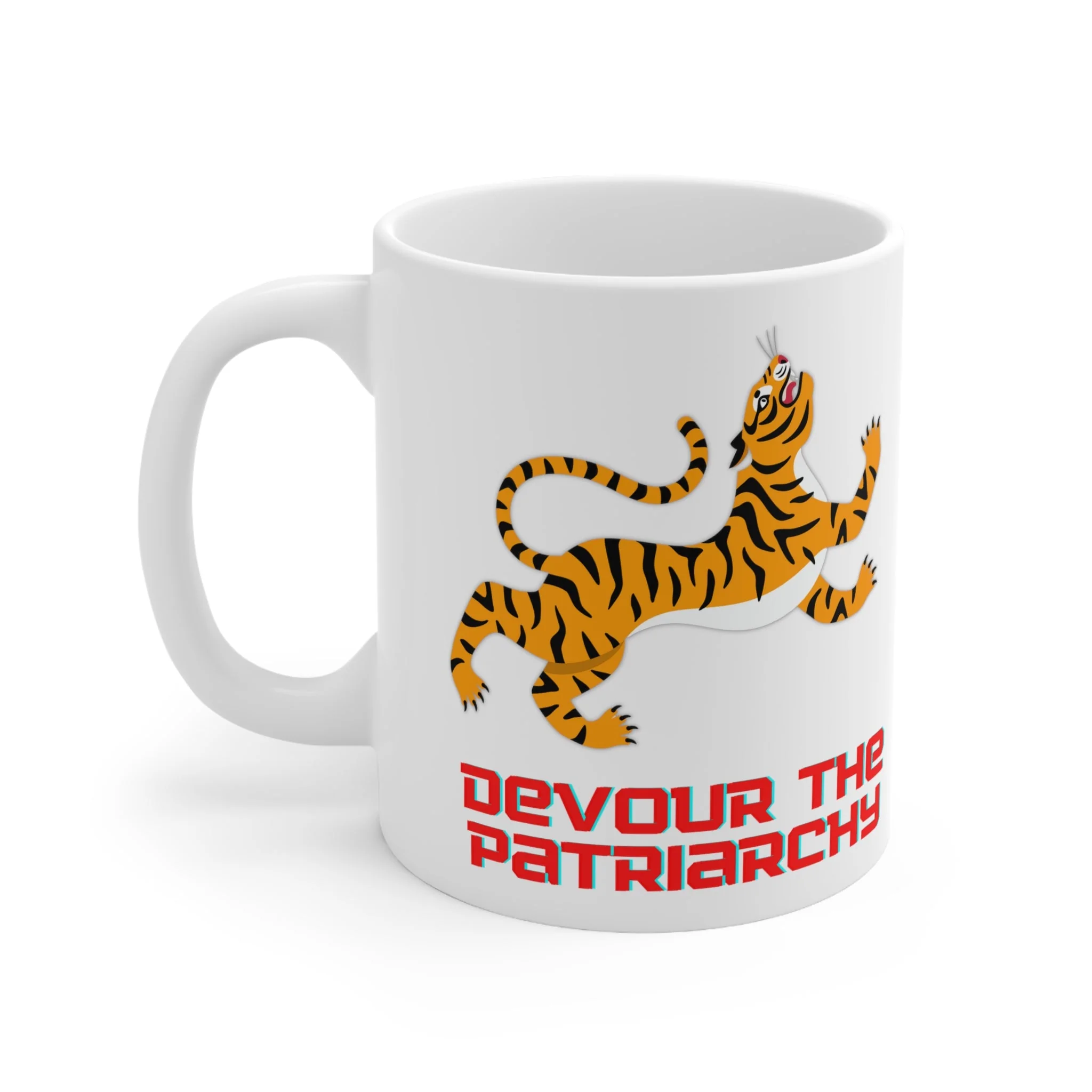 Devour the Patriarchy Feminist 🐅 Ceramic Mug 11oz - Image 3