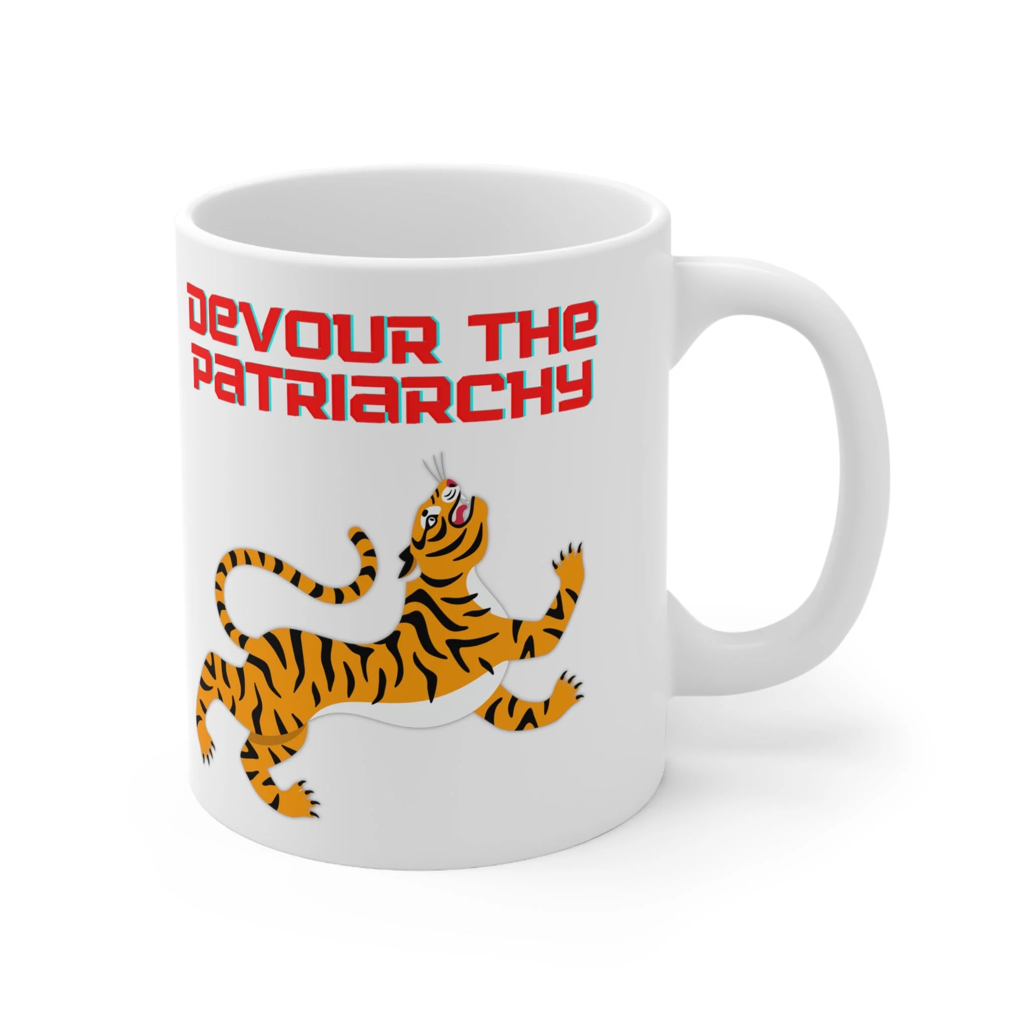Devour the Patriarchy Feminist 🐅 Ceramic Mug 11oz - Image 4