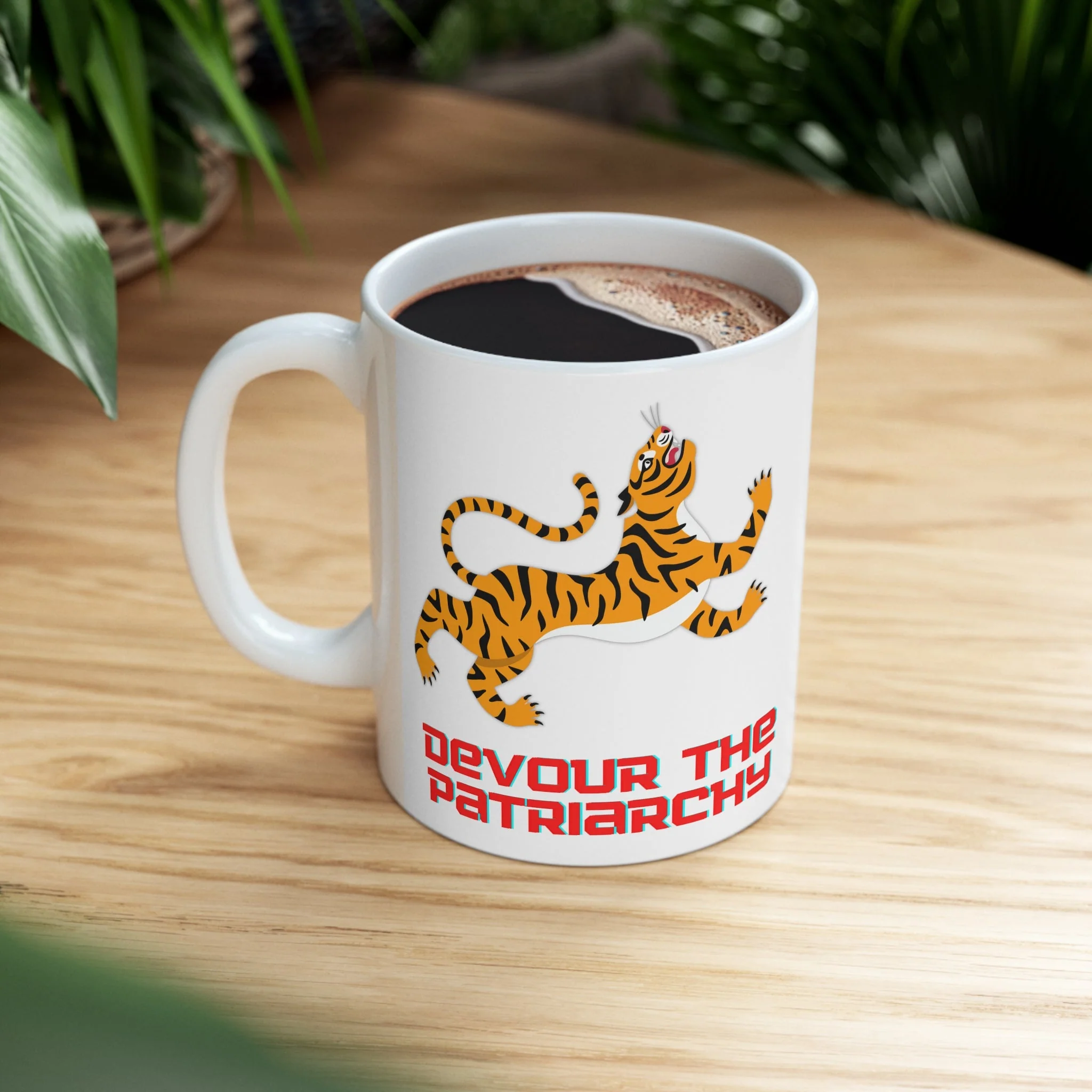 Devour the Patriarchy Feminist 🐅 Ceramic Mug 11oz - Image 7