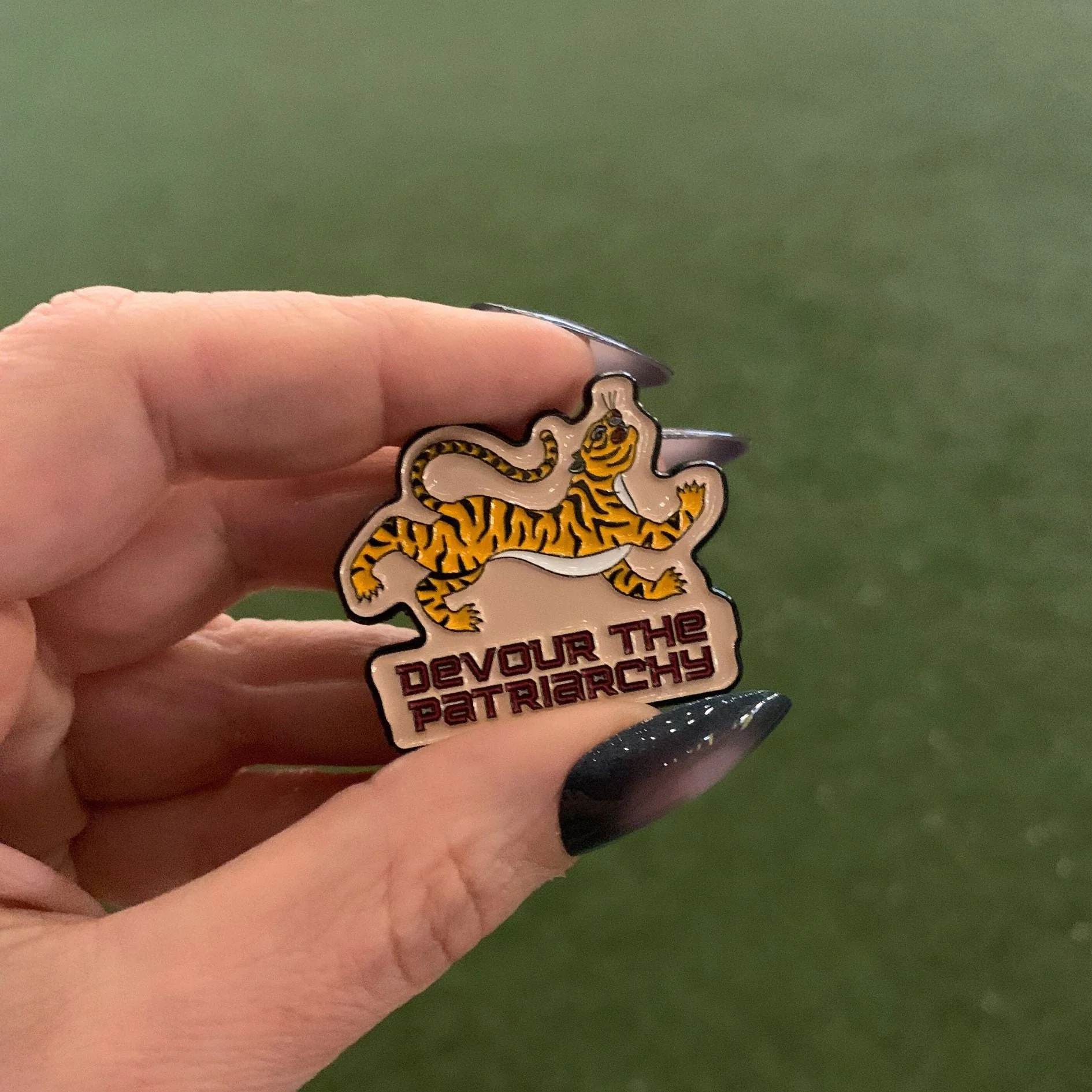 Devour the Patriarchy Feminist Tiger Enamel Pin, Lapel Pin - Image 8