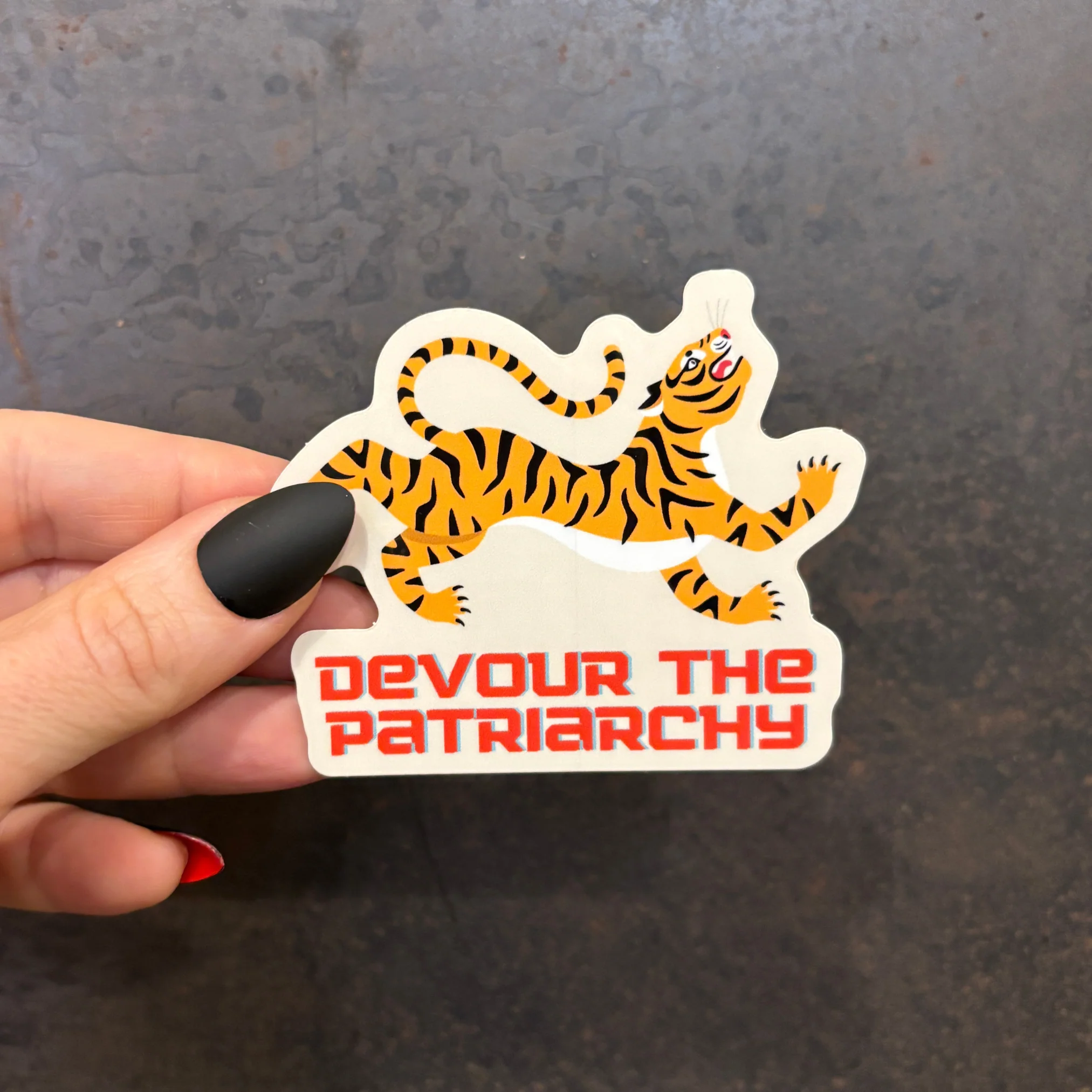 Devour the Patriarchy Feminist Vinyl Sticker 3in x 2.5in - Image 4