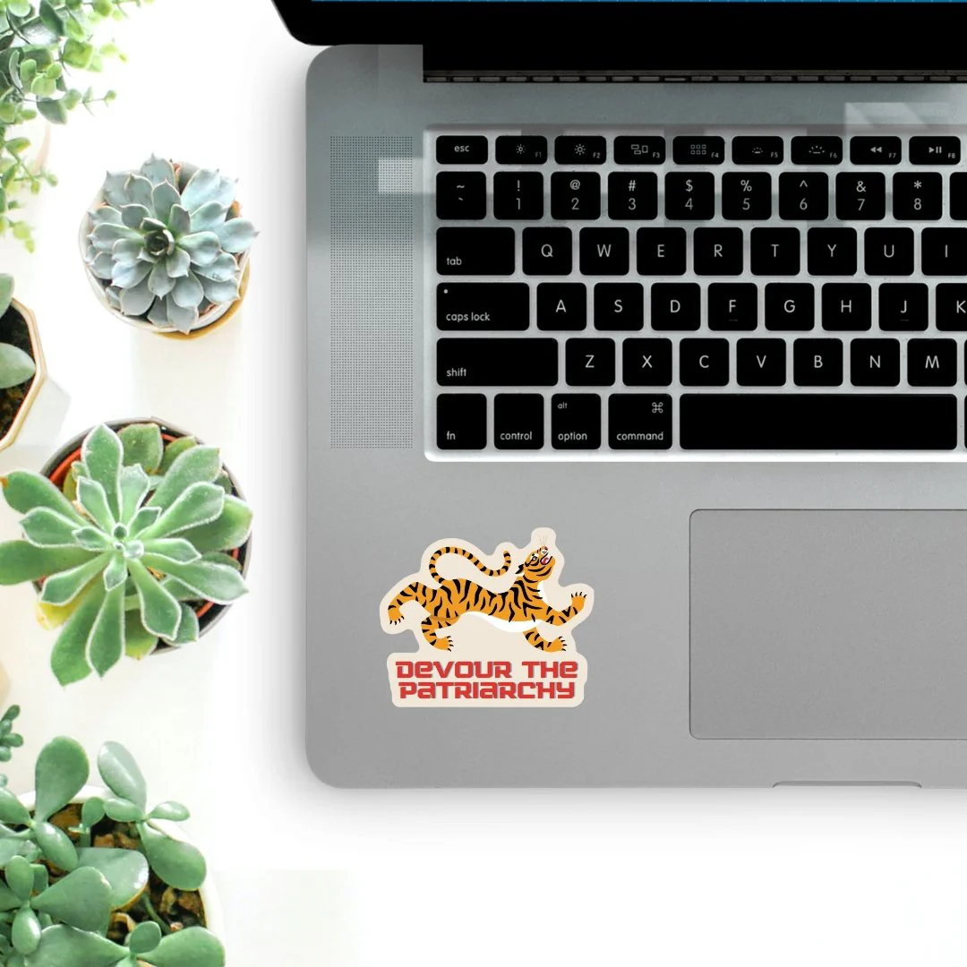 Devour the Patriarchy Feminist Vinyl Sticker 3in x 2.5in - Image 5