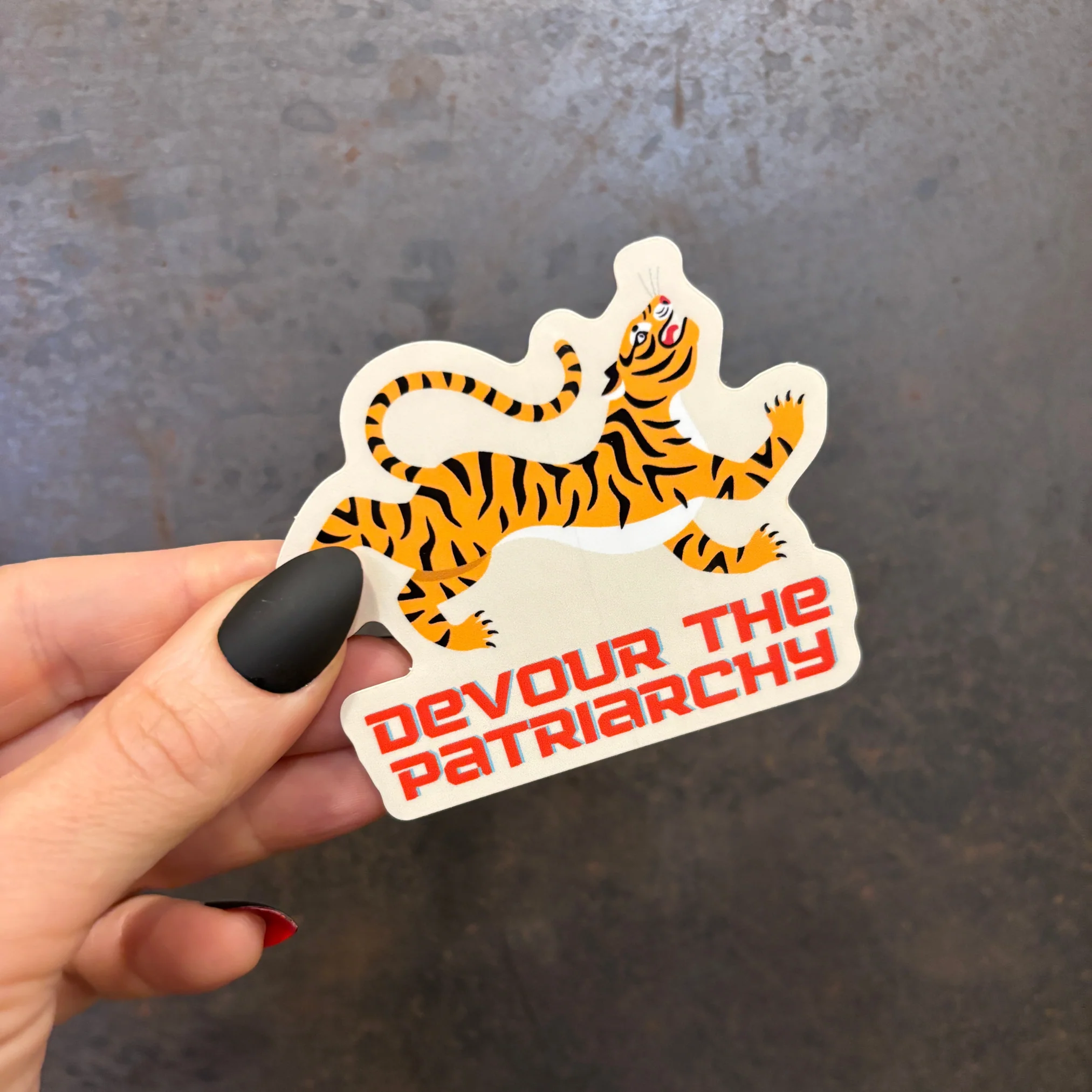 Devour the Patriarchy Feminist Vinyl Sticker 3in x 2.5in - Image 6