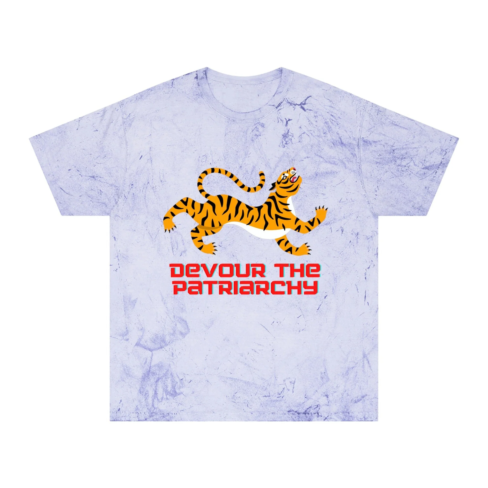 Devour the Patriarchy Feminist Tiger Unisex Color Blast T-Shirt - Image 17