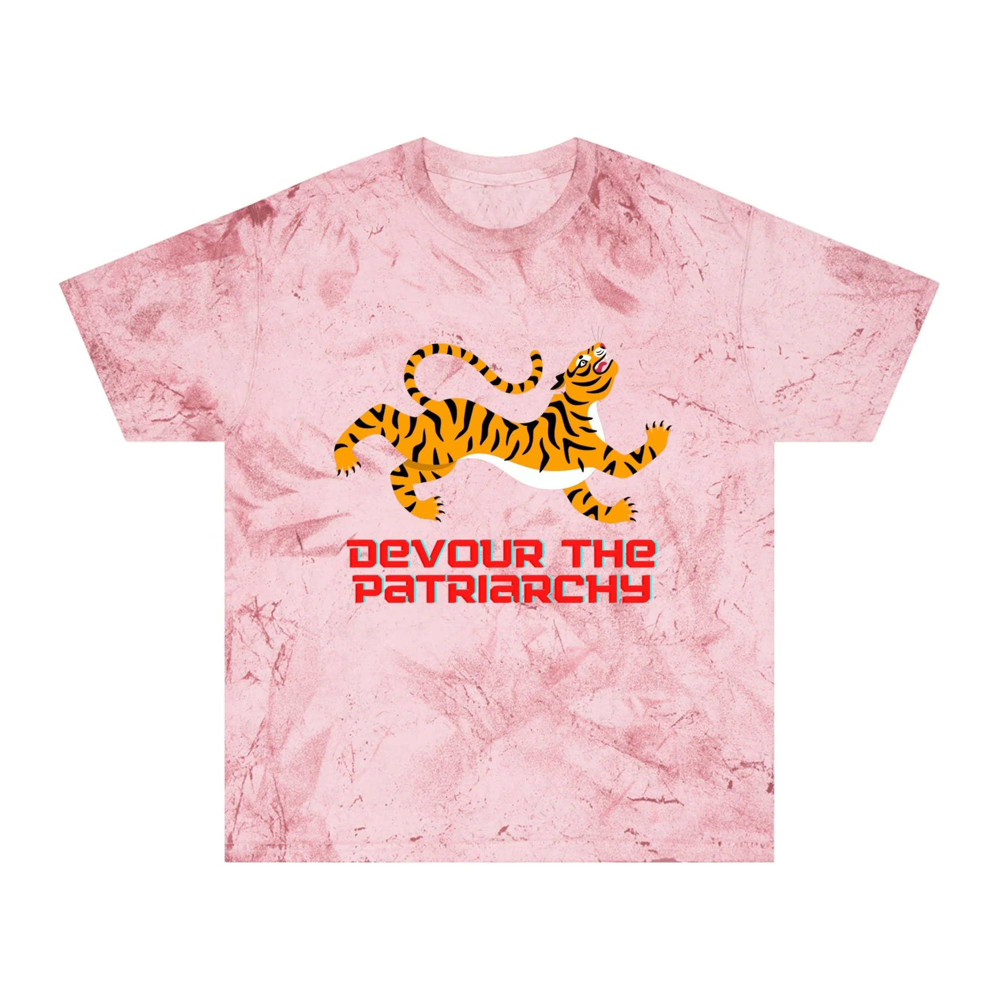 Devour the Patriarchy Feminist Tiger Unisex Color Blast T-Shirt - Image 21