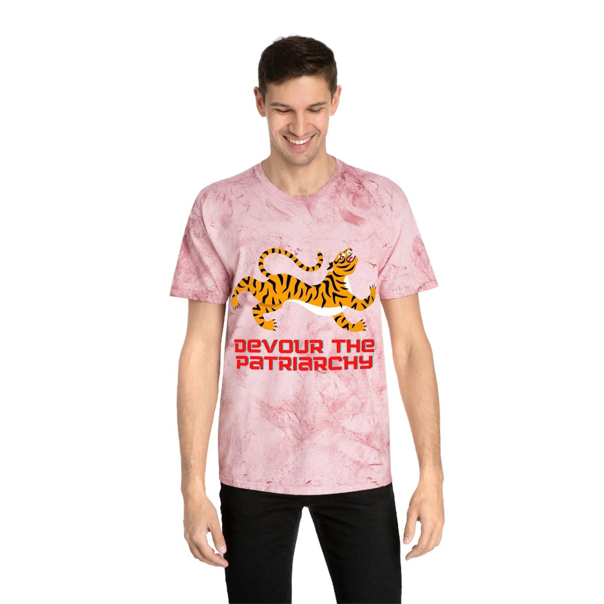 Devour the Patriarchy Feminist Tiger Unisex Color Blast T-Shirt - Image 23