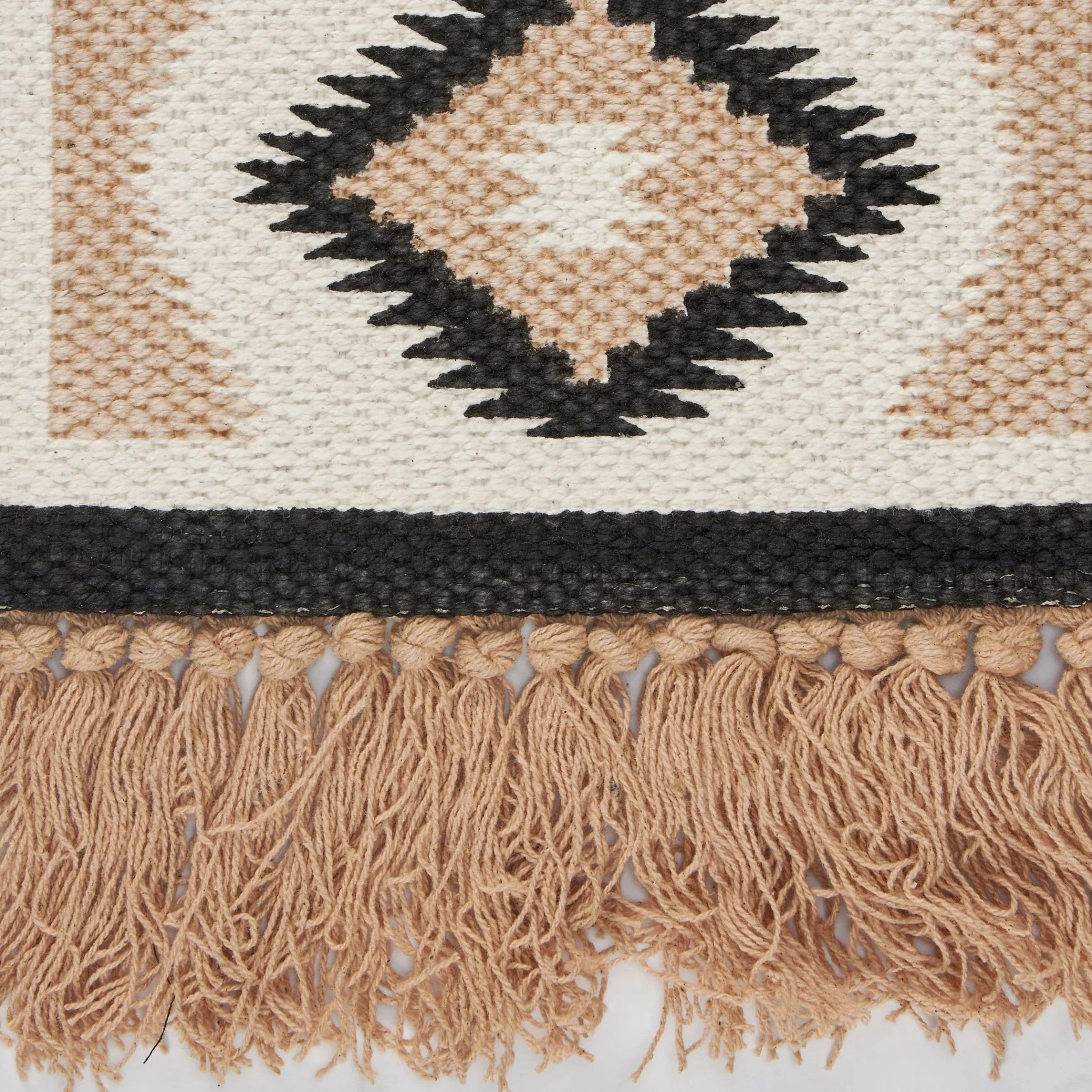 Diamond Western Cotton Wall Hanging with Jute Tassels | Rustic Boho Western Wall Décor | 10" x 12" - Image 4