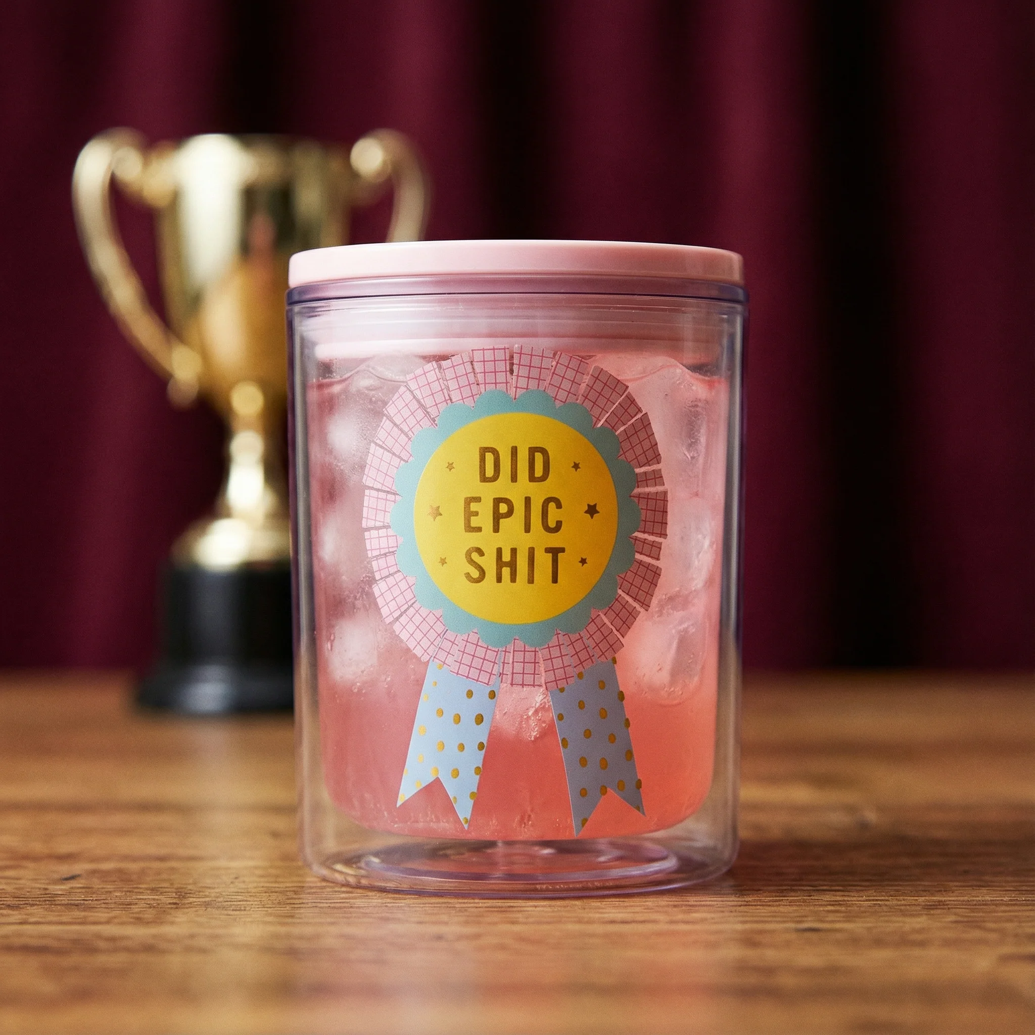 Did Epic Shit Double-Wall Short Tumbler | Acrylic Travel Tumbler with Lid | 4.5" - Image 2