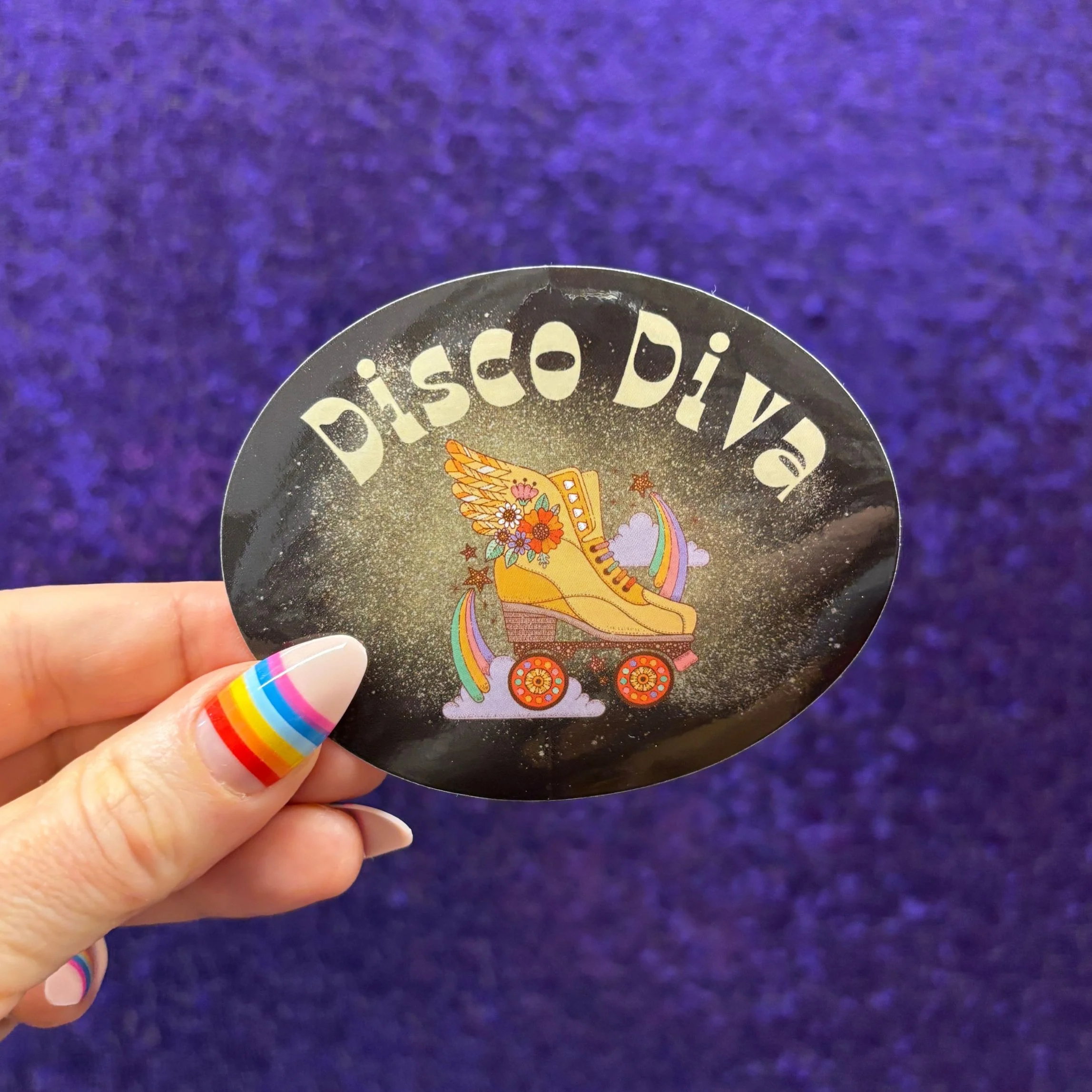 Disco Diva Retro Vinyl Die Cut Sticker - Image 3