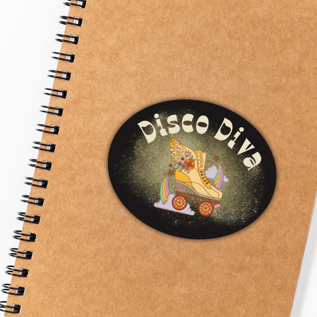 Disco Diva Retro Vinyl Die Cut Sticker - Image 5