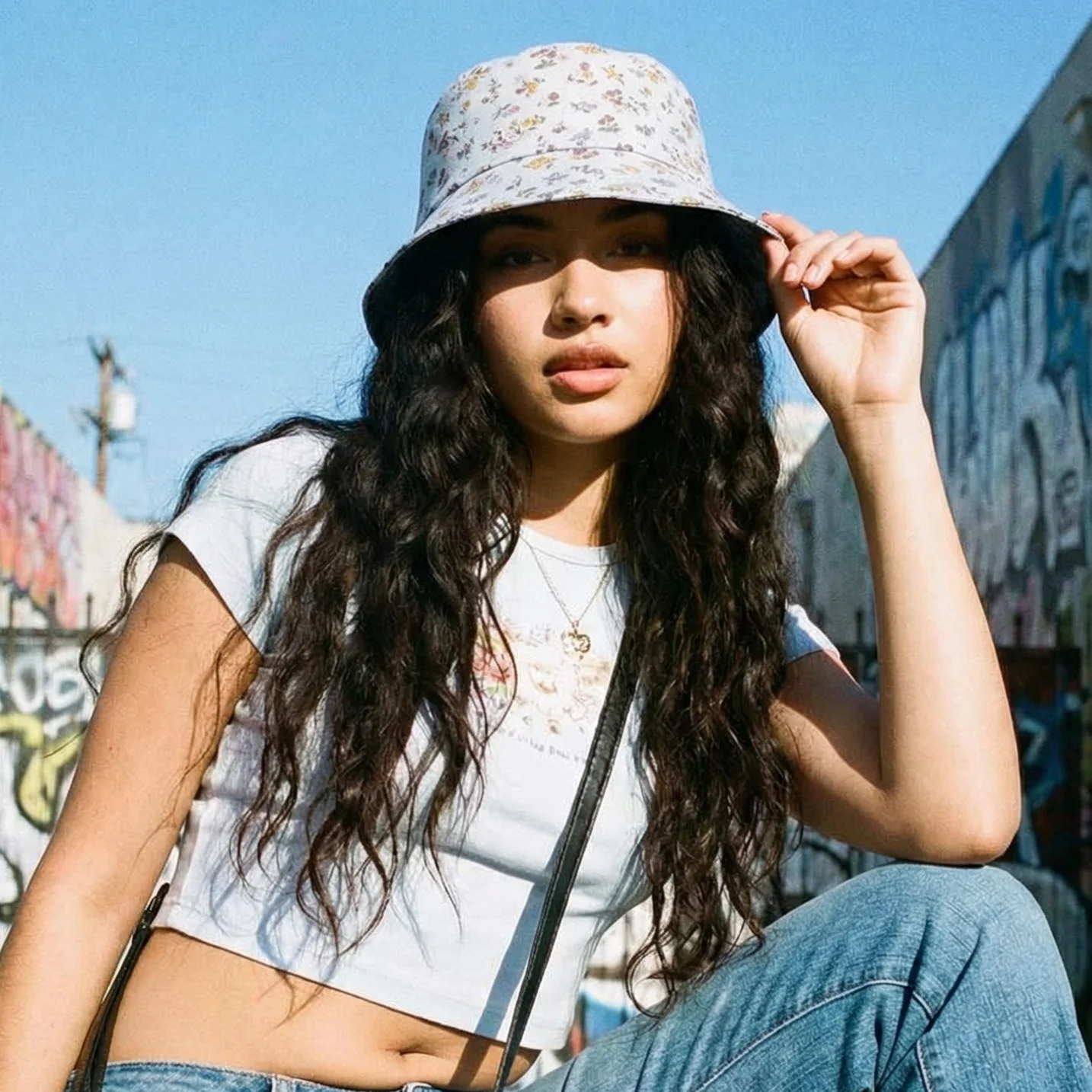 Ditsy Floral Print Bucket Hat | 100% Cotton Vintage-Inspired Sun Hat for Women & Teens - Image 2