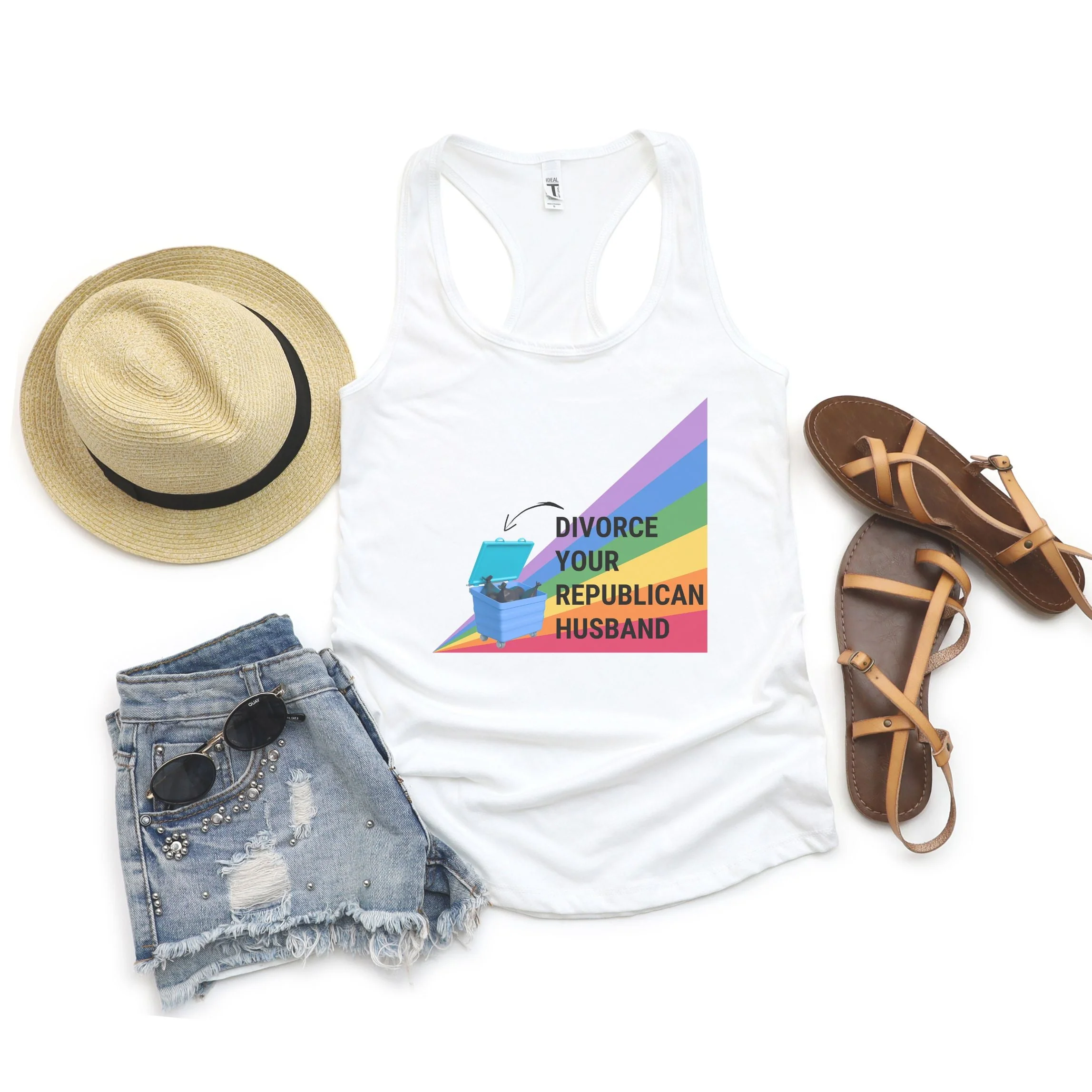 Divorce Your Republican Husband Women's Ideal Racerback Tank - Image 2