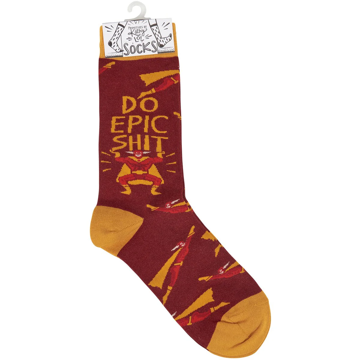 Do Epic Shit Socks | Superhero Illustration Funny Crew Socks - Image 5