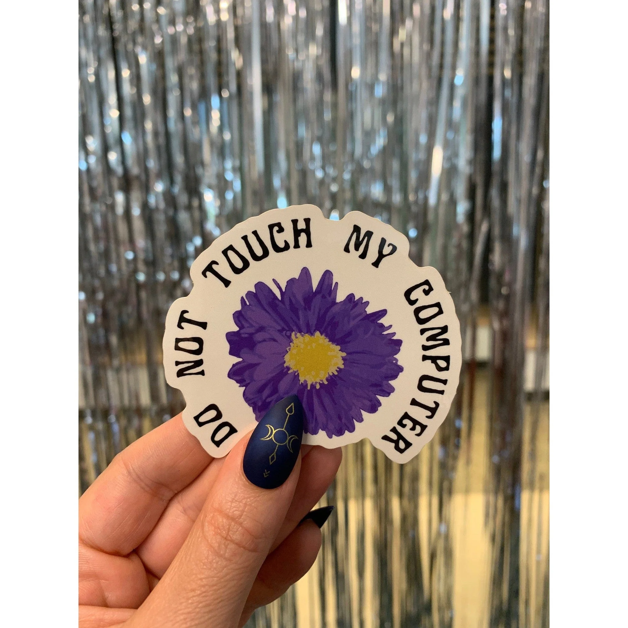Do Not Touch My Computer Glossy Die Cut Vinyl Sticker 3in x 2.63in - Image 5