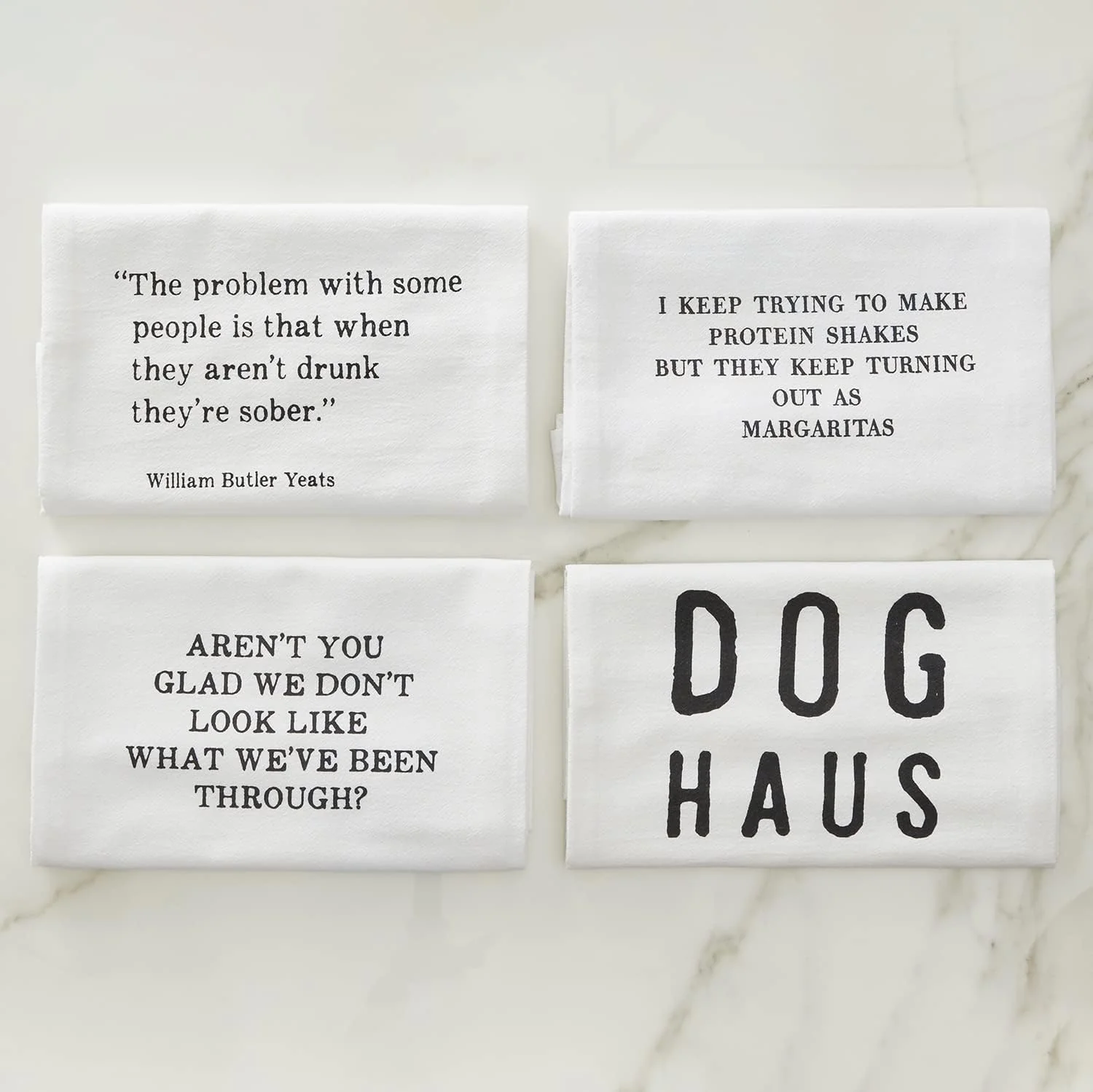 Dog Haus Thirsty Boy Dish Towel | Cotton Flour Sack Kitchen Towel | 30" x 30" - Image 4