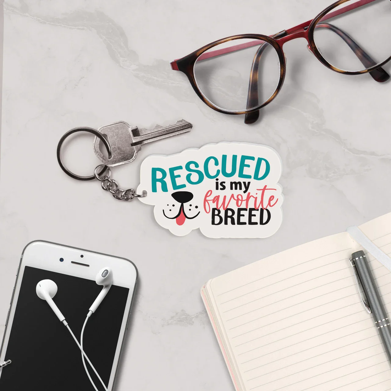 Dog-Themed Acrylic Keychains | 5 Style Options | Rescue Favorite Breed, I Woof You & Puppy Lover - Image 2